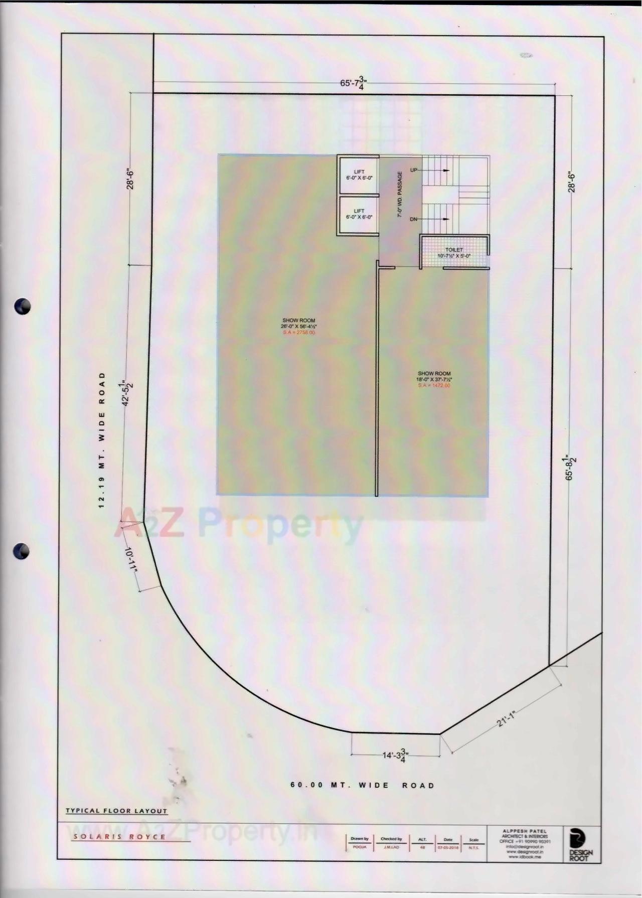 Layout of real estate project Solaris Royce located at Athwa, Surat, Gujarat