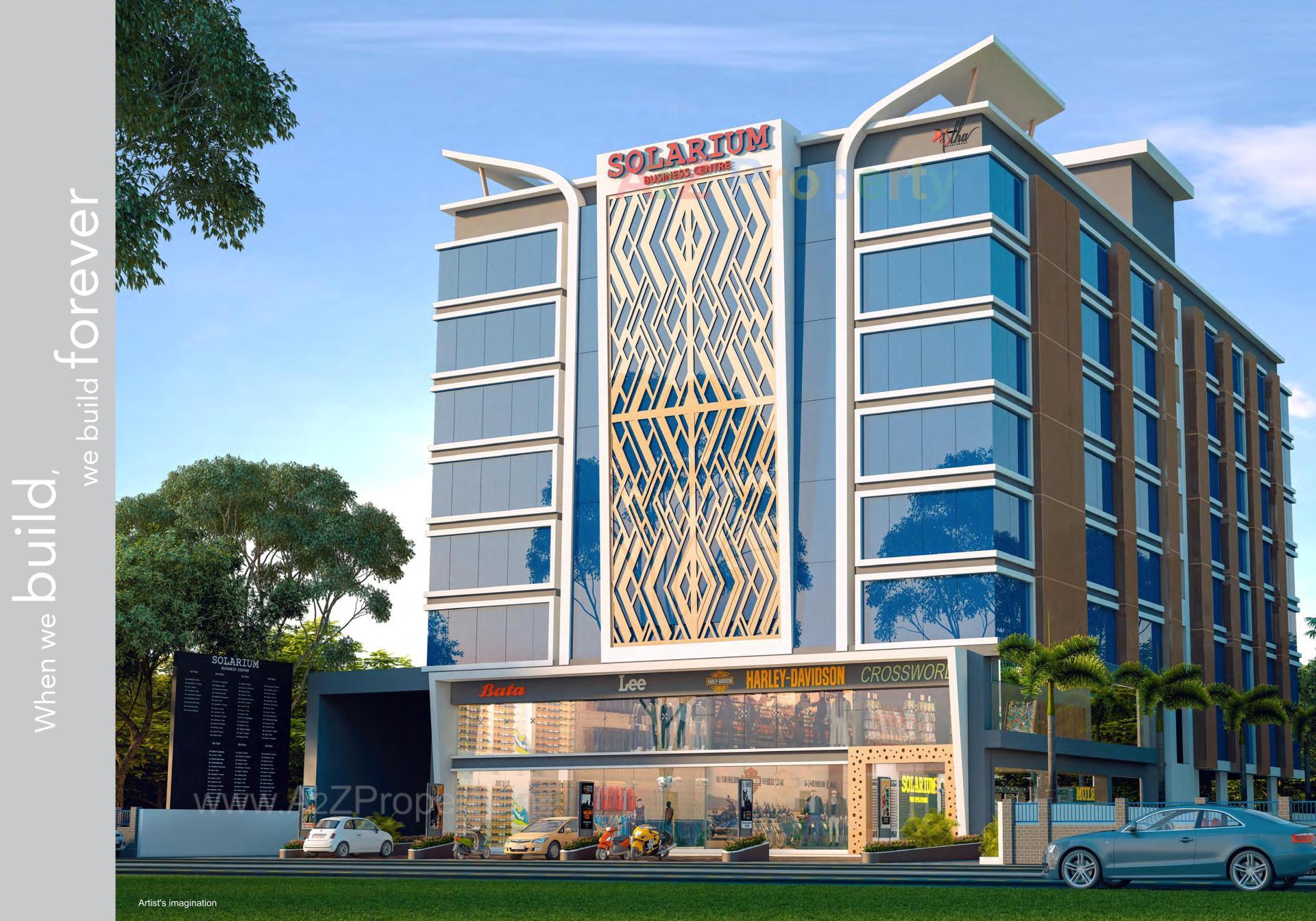 3D Elevation of real estate project Solarium Business Centre located at Vesu, Surat, Gujarat
