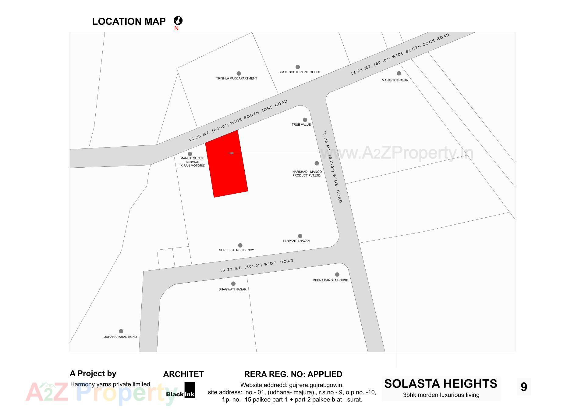  of real estate project Solasta Heights located at Udhana, Surat, Gujarat