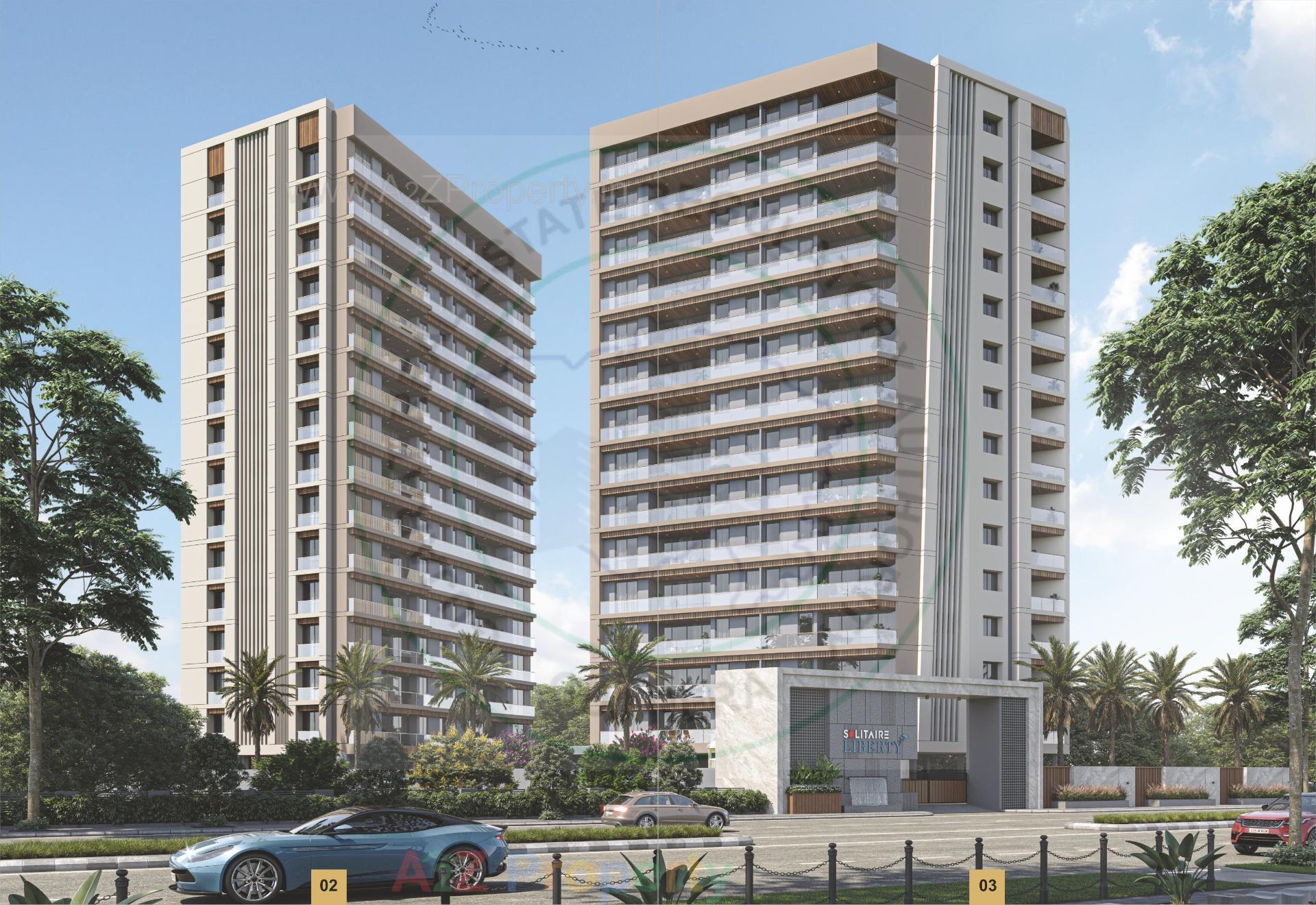 3D Elevation of real estate project Solitaire Liberty located at Abrama, Surat, Gujarat