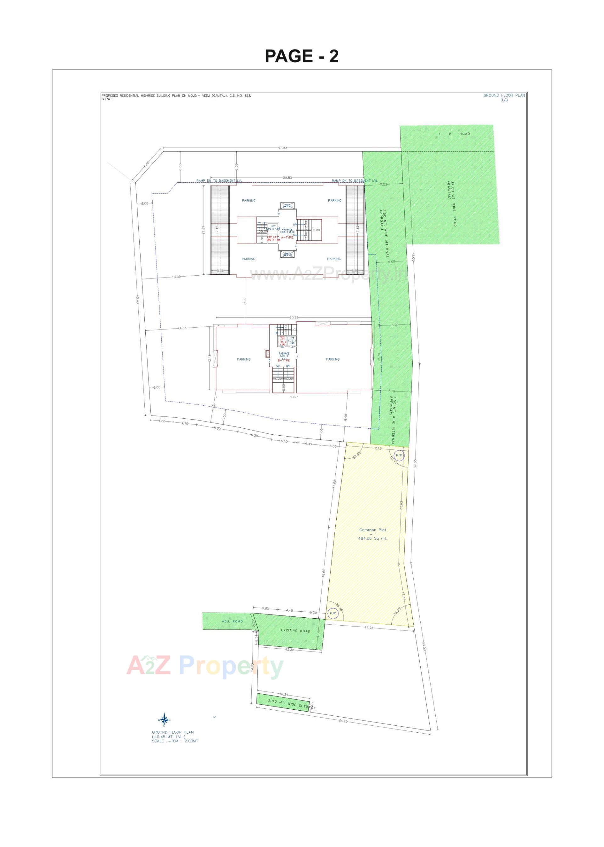 Layout of real estate project Solitaire Spatious located at Vesu, Surat, Gujarat