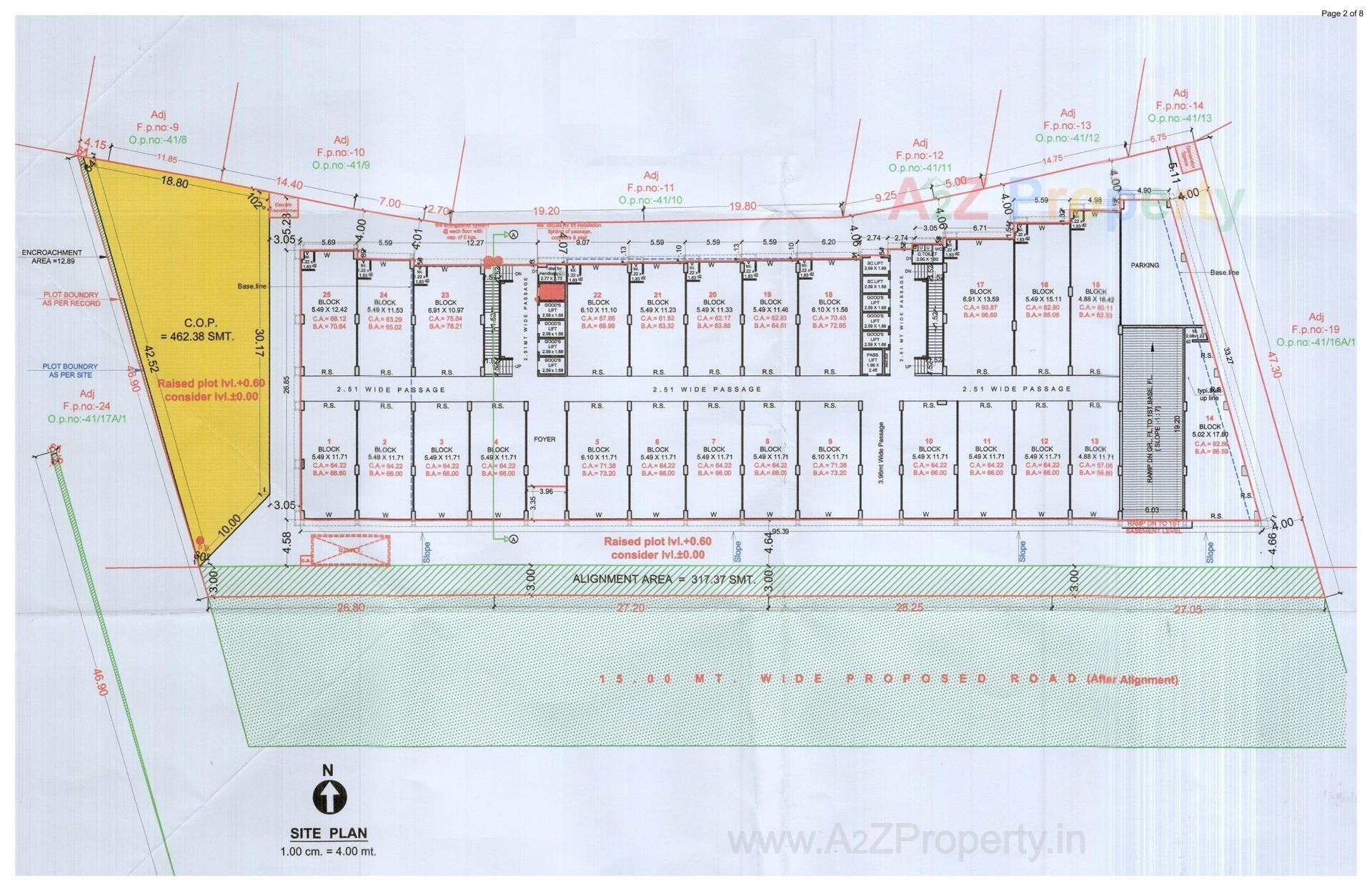Layout of real estate project Someshwar Textile Market located at Anjana, Surat, Gujarat