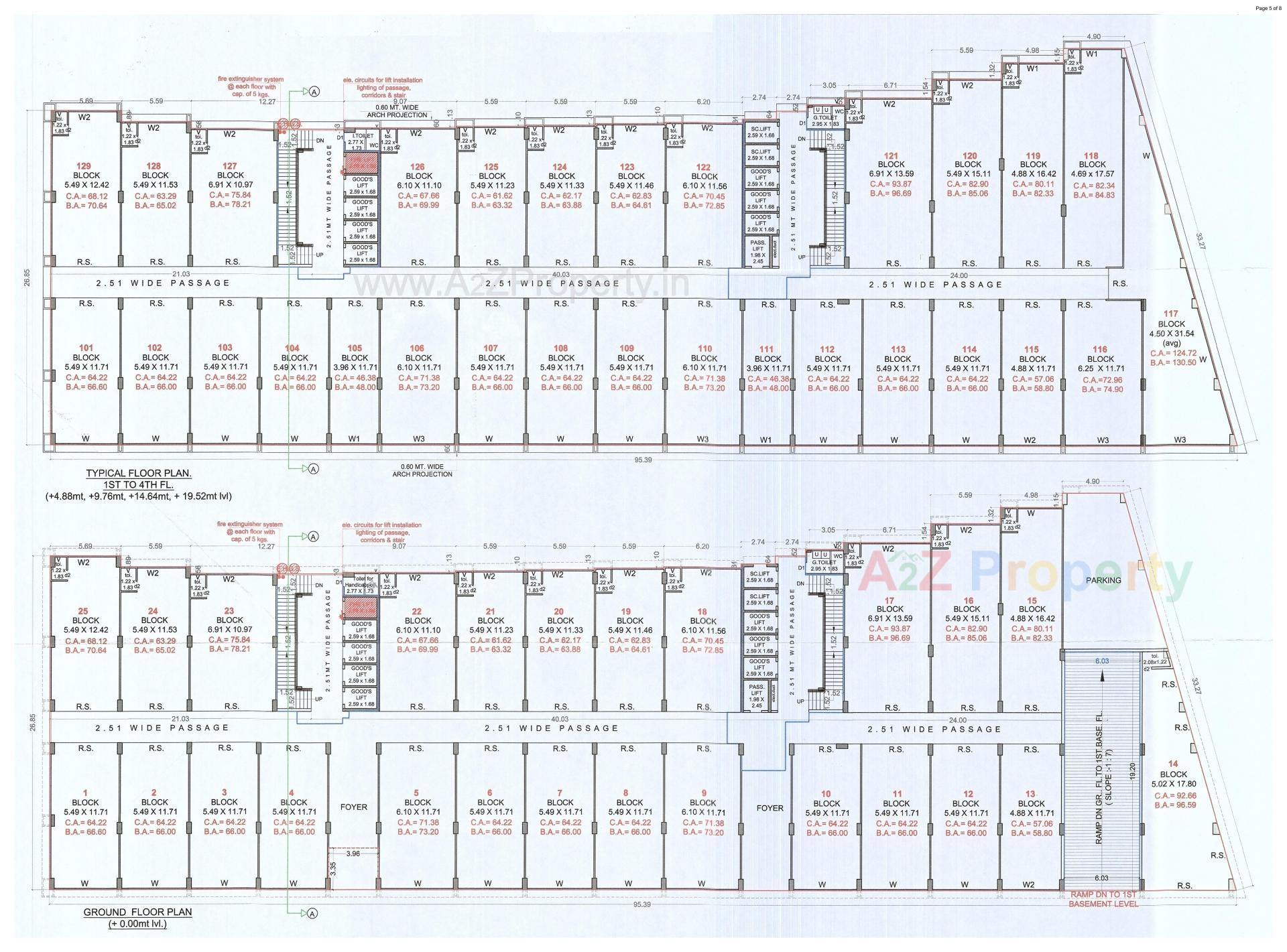 Layout of real estate project Someshwar Textile Market located at Anjana, Surat, Gujarat