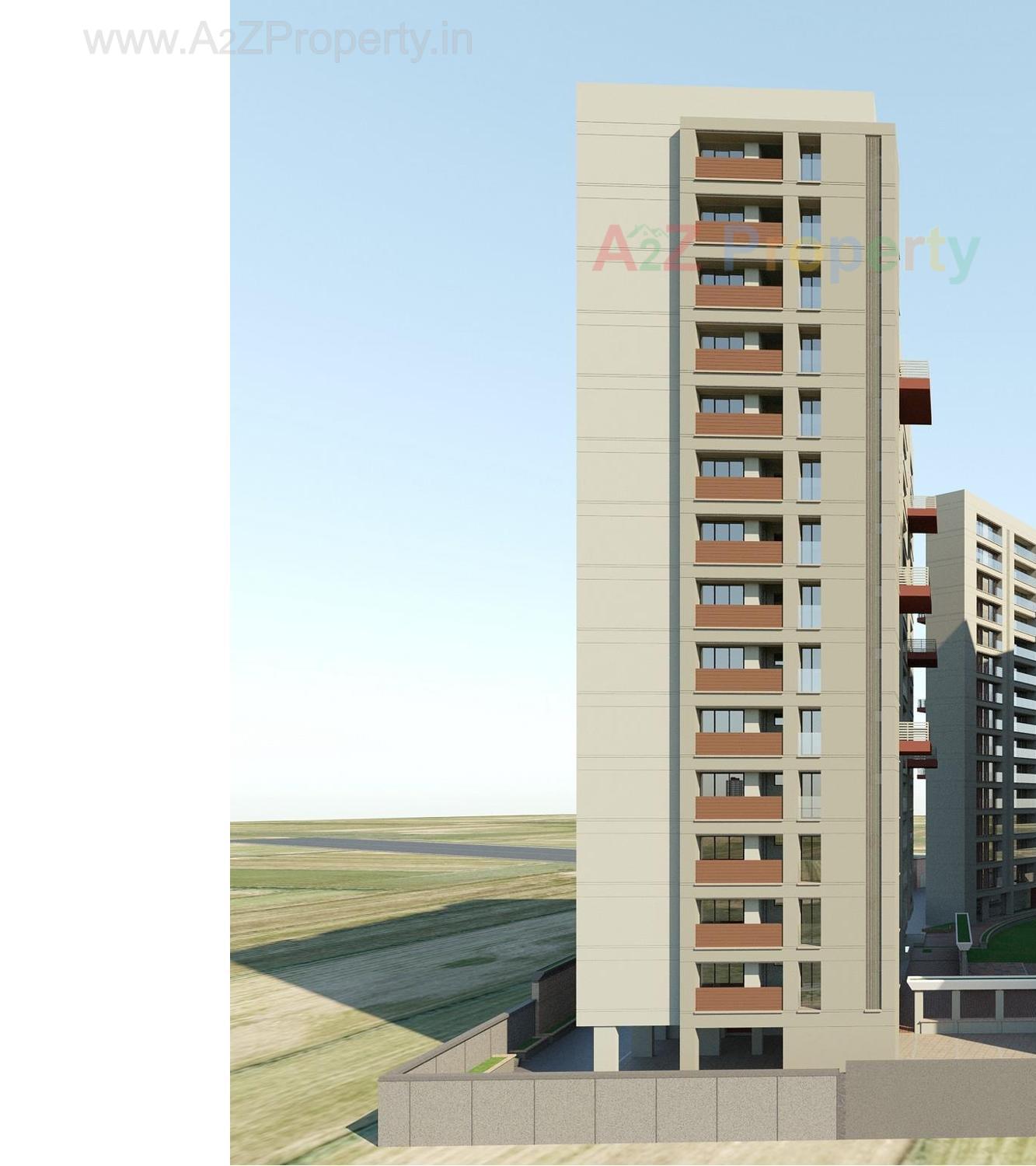 3D Elevation of real estate project Spinoza Enclave located at Althan, Surat, Gujarat
