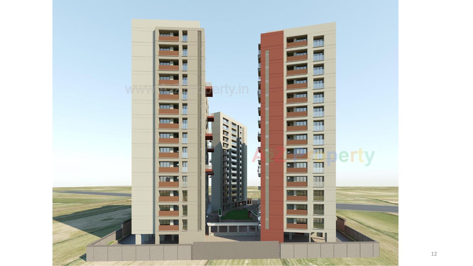 3D Elevation of real estate project Spinoza Enclave located at Althan, Surat, Gujarat