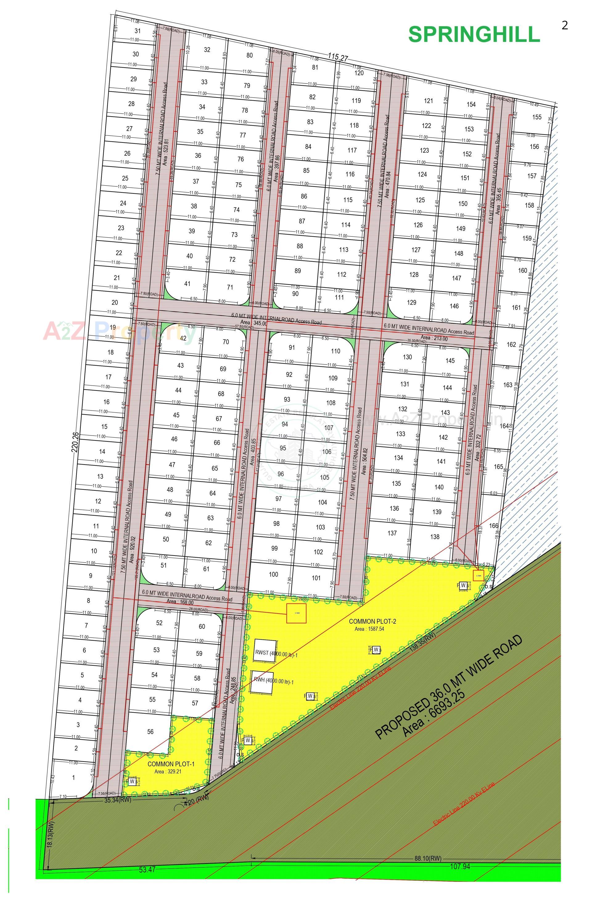 Layout of real estate project Springhill located at Chichi, Surat, Gujarat