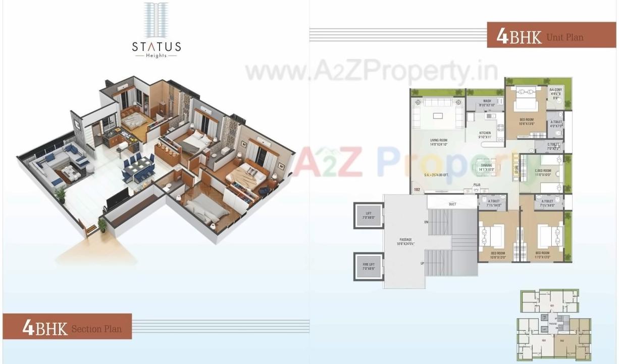 Layout of real estate project Status Heights located at Motavarachha, Surat, Gujarat