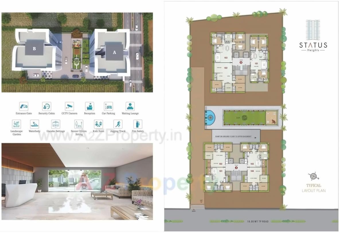 Layout of real estate project Status Heights located at Motavarachha, Surat, Gujarat