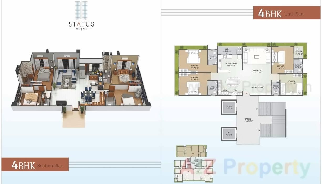 Layout of real estate project Status Heights located at Motavarachha, Surat, Gujarat