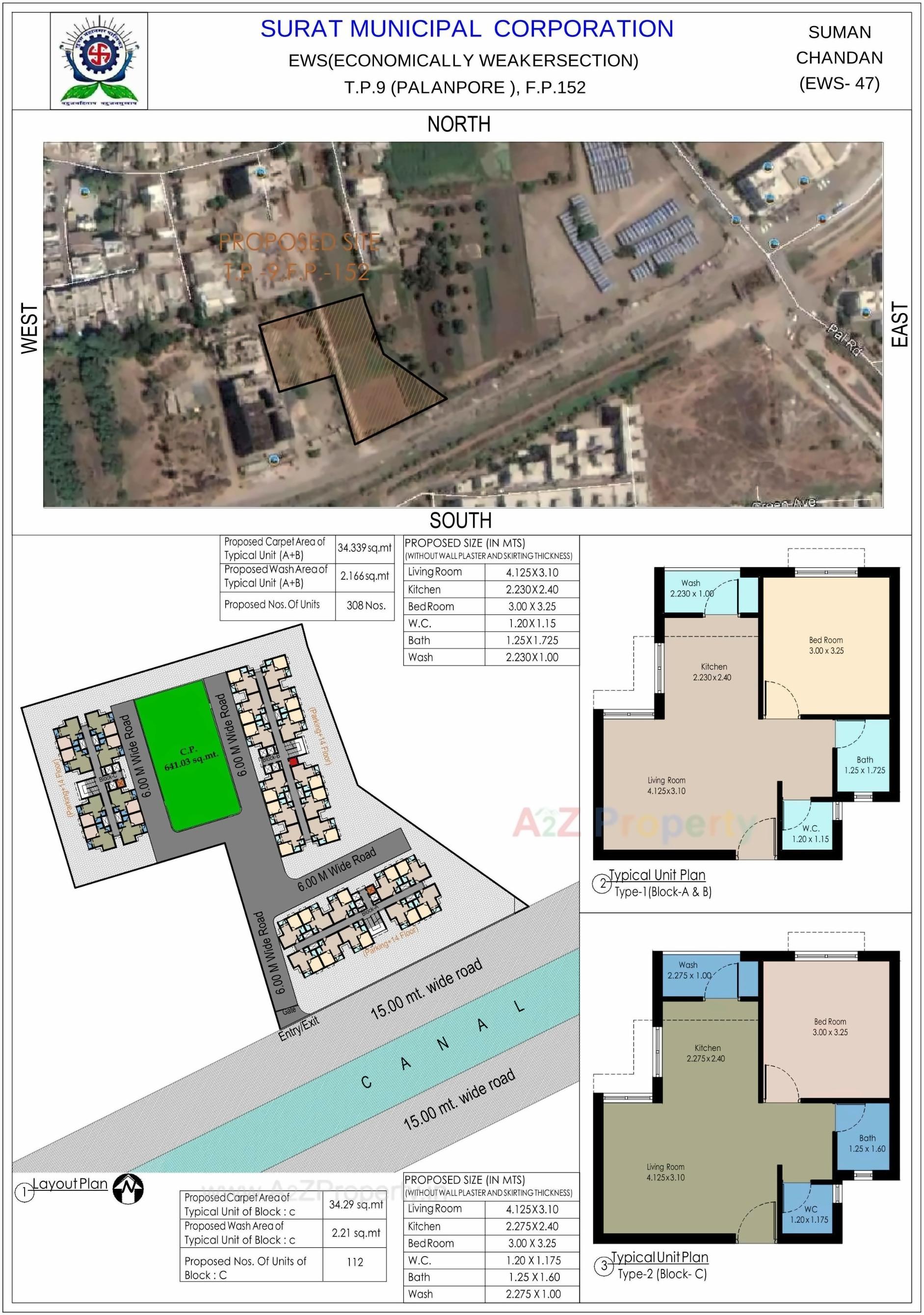 Layout of real estate project Suman Chandan Ews 47 Tps 09 (palanpore Bhesan) Fp located at Palanpor, Surat, Gujarat