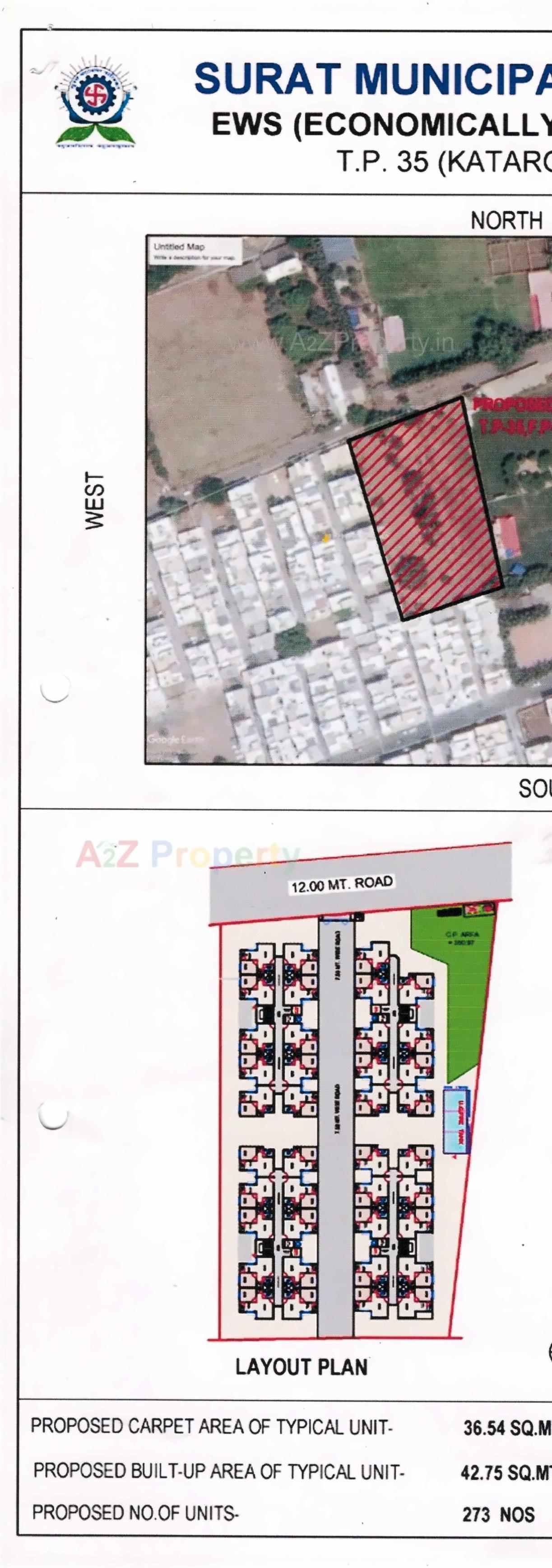 Layout of real estate project Suman Sarthi Ews 27 Tp 35 (katargam) Fp 1 located at Katar, Surat, Gujarat