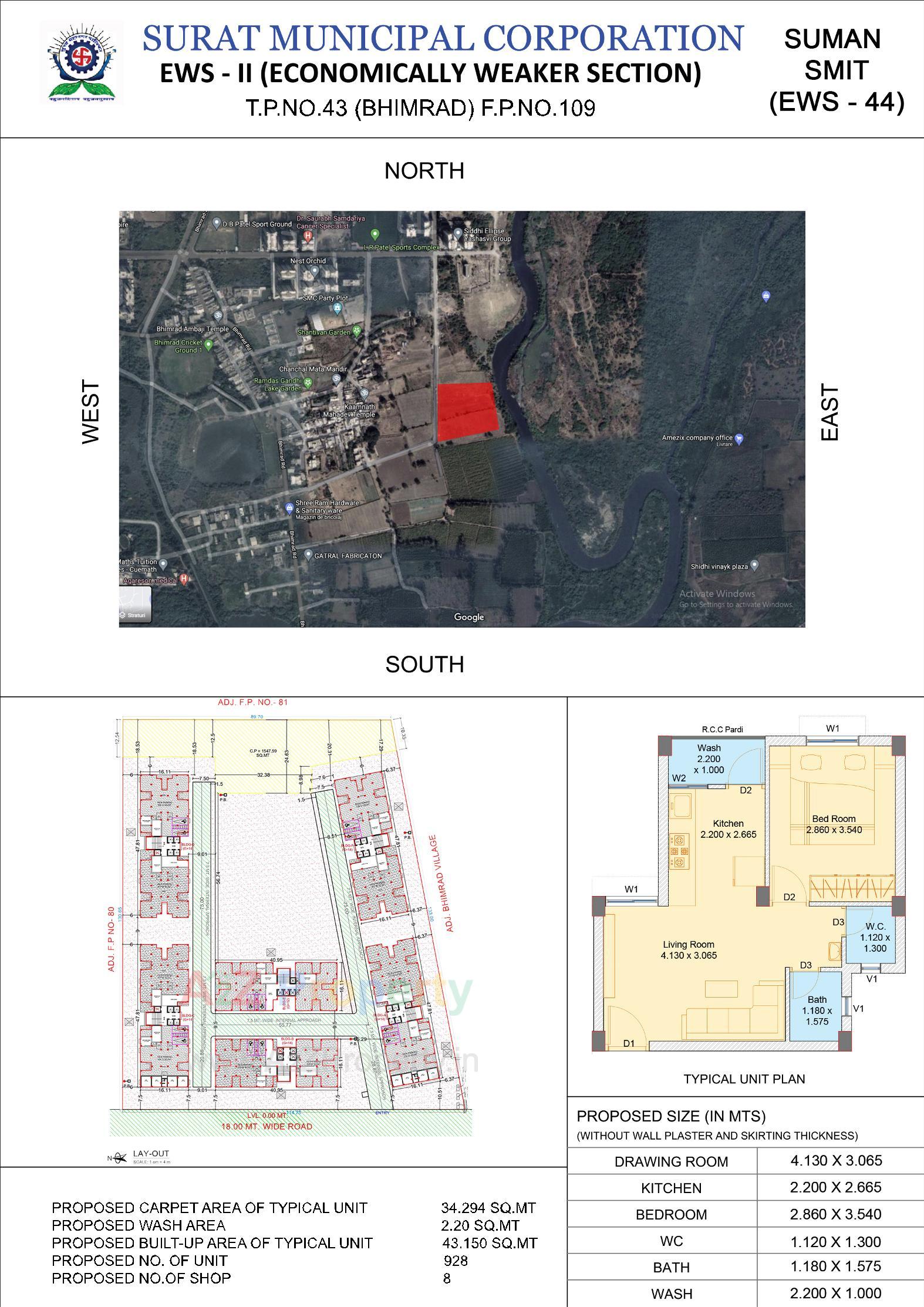  of real estate project Suman Smit Ews 44 Tps 43 (bhimrad) Fp 10 located at Bhimrad, Surat, Gujarat