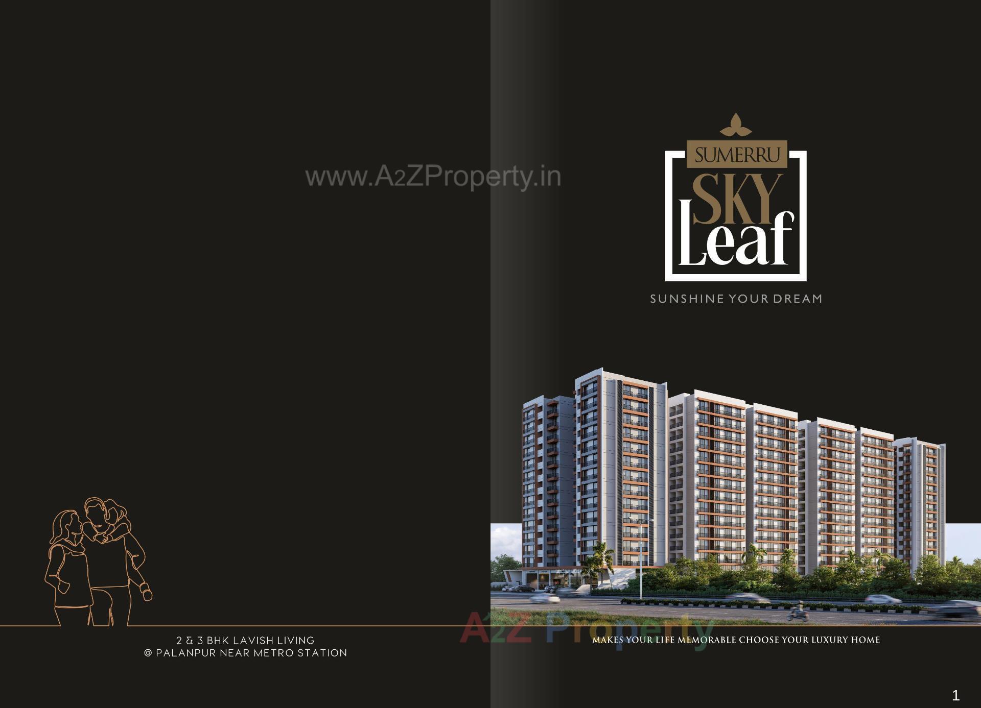 3D Elevation of real estate project Sumerru Sky Leaf located at Bhesan, Surat, Gujarat
