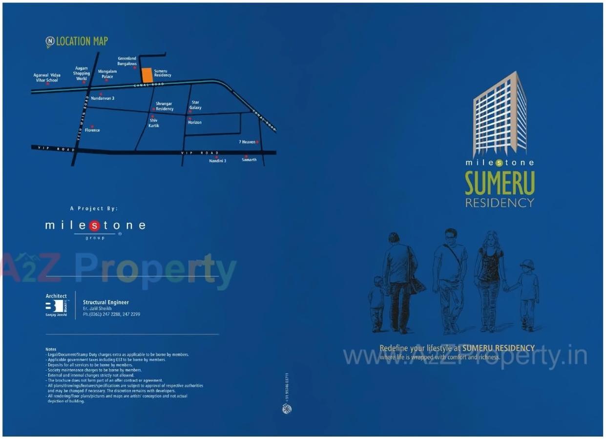 of real estate project Sumeru Residency located at Vesu, Surat, Gujarat
