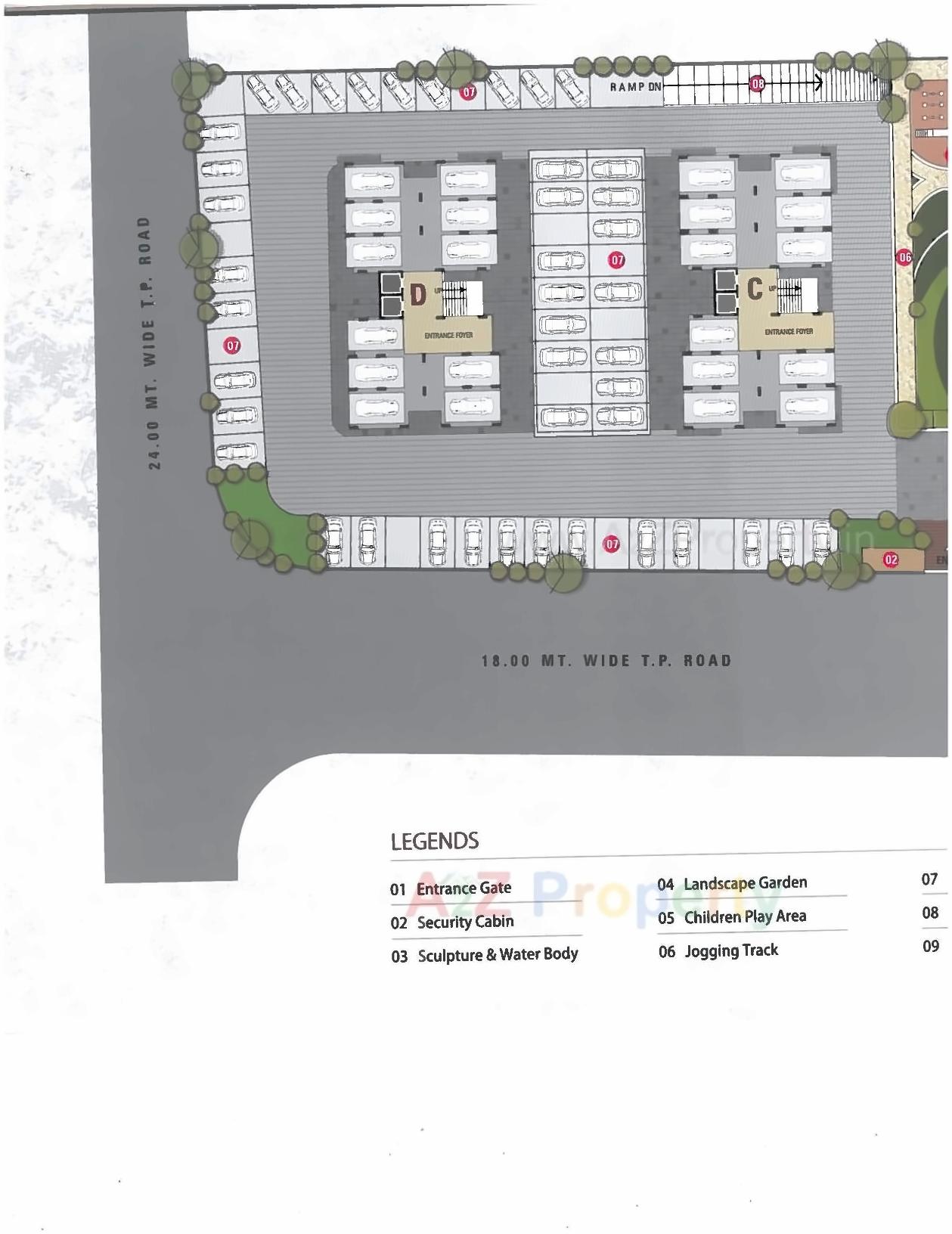 Layout of real estate project Sumeru Sky Residency located at Varachha, Surat, Gujarat