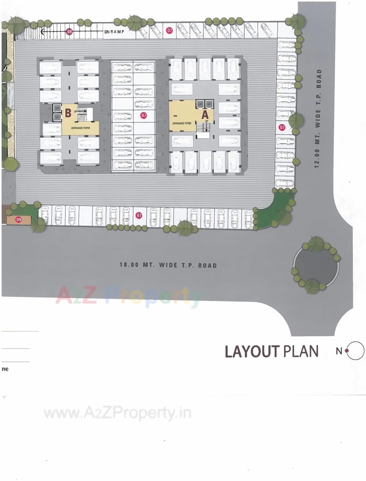 Layout of real estate project Sumeru Sky Residency located at Varachha, Surat, Gujarat