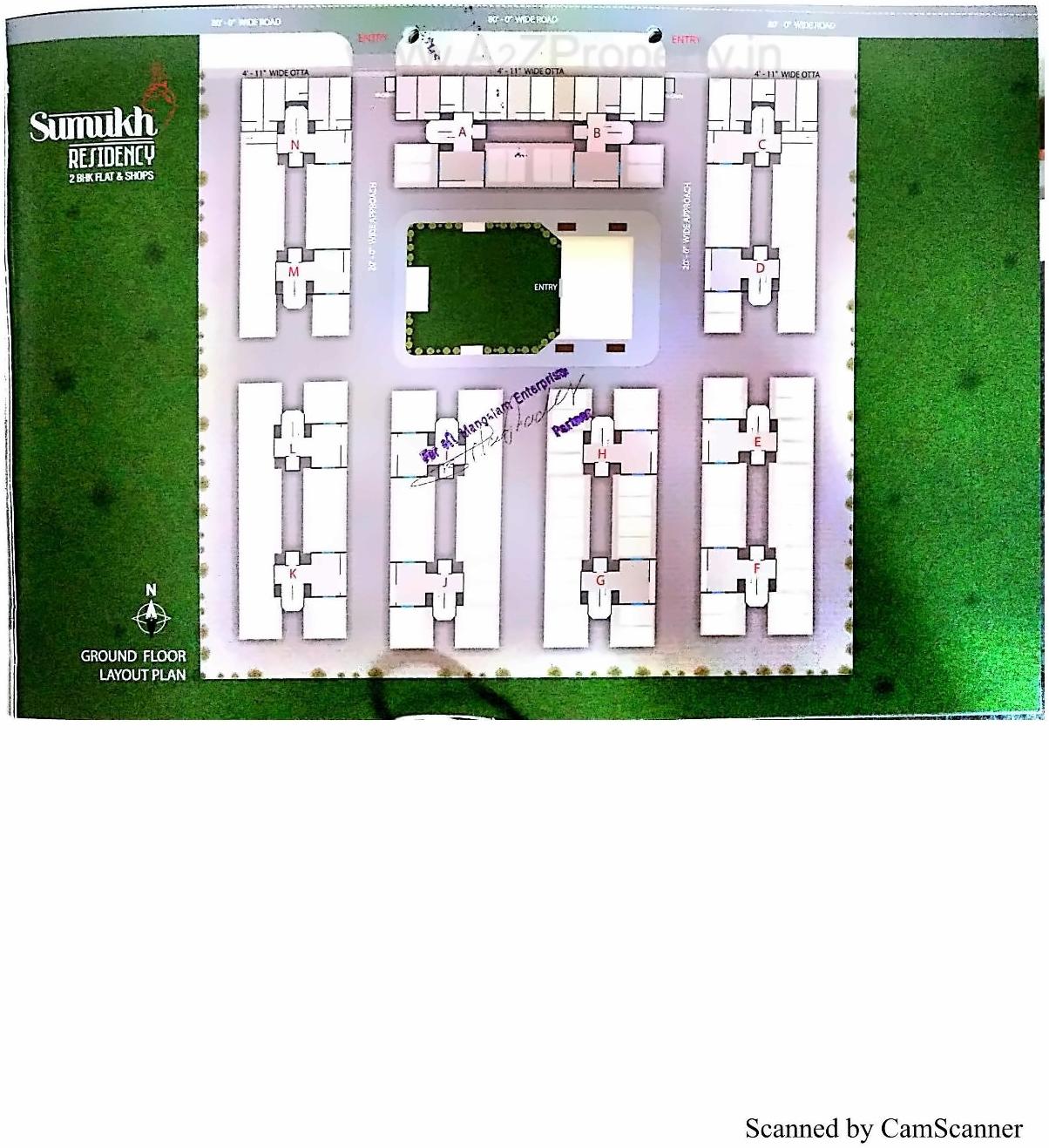 Layout of real estate project Sumukh Residency located at Dindoli, Surat, Gujarat