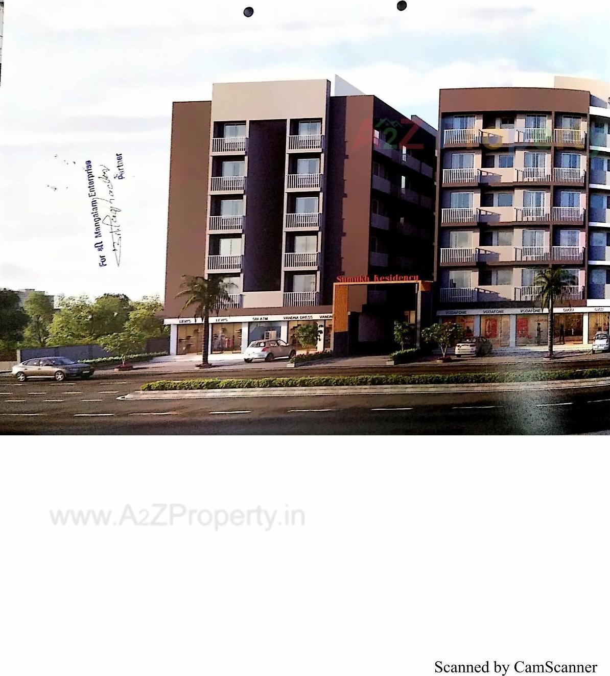 3D Elevation of real estate project Sumukh Residency located at Dindoli, Surat, Gujarat