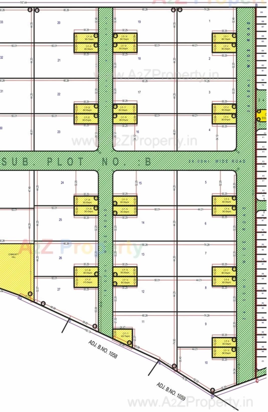Layout of real estate project Sun City located at Barbodhan, Surat, Gujarat