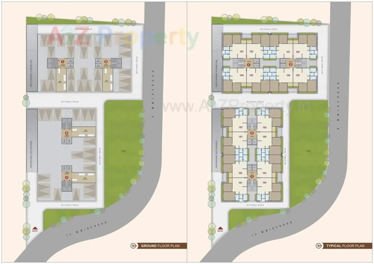 Layout of real estate project Sun Residency located at Puna, Surat, Gujarat