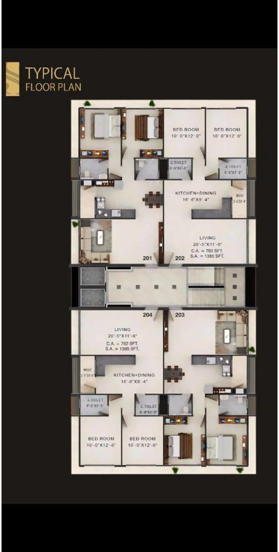 Layout of real estate project Sun Rise located at Vesu, Surat, Gujarat