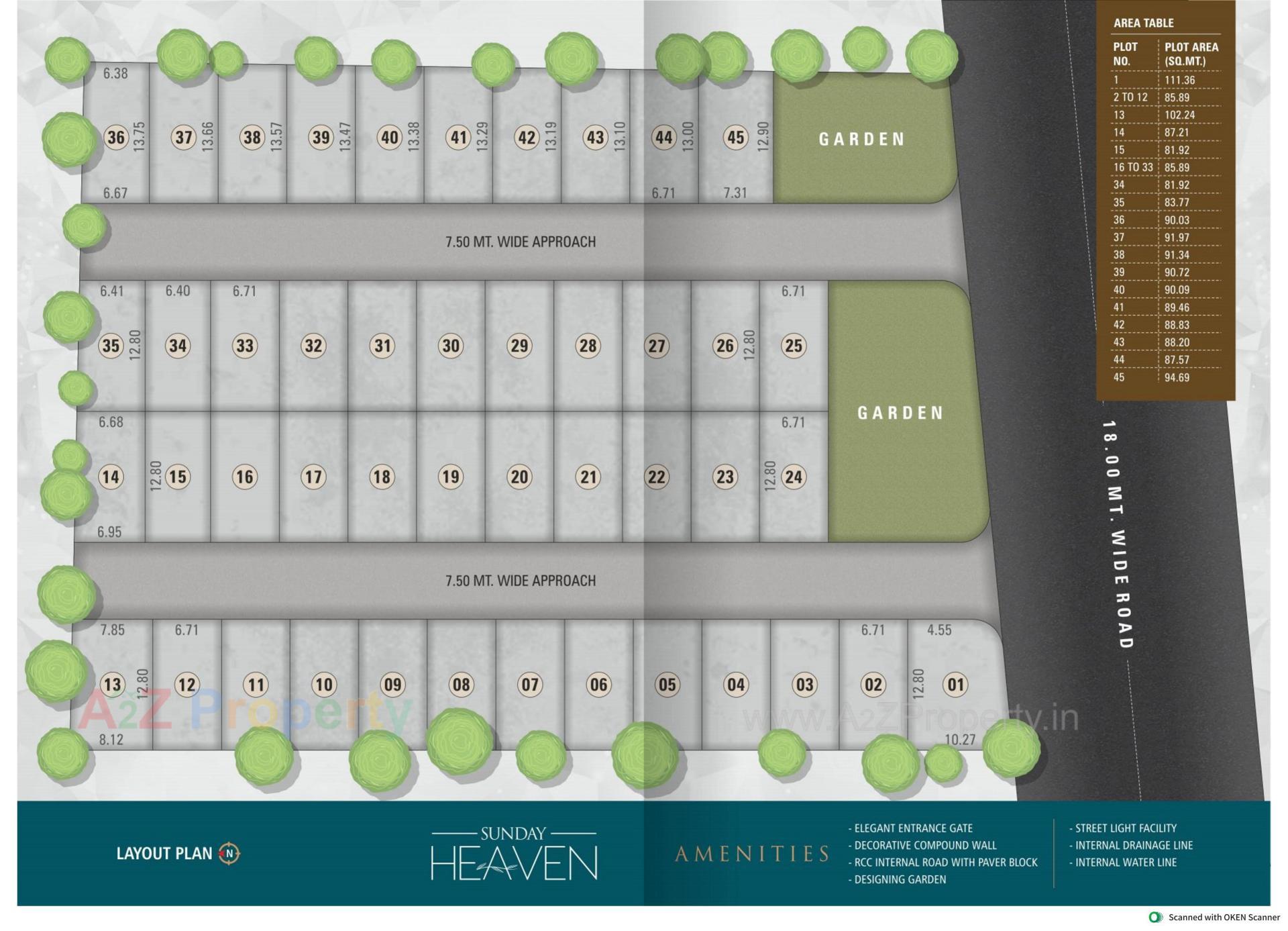 Layout of real estate project Sunday Heaven located at Kosad, Surat, Gujarat