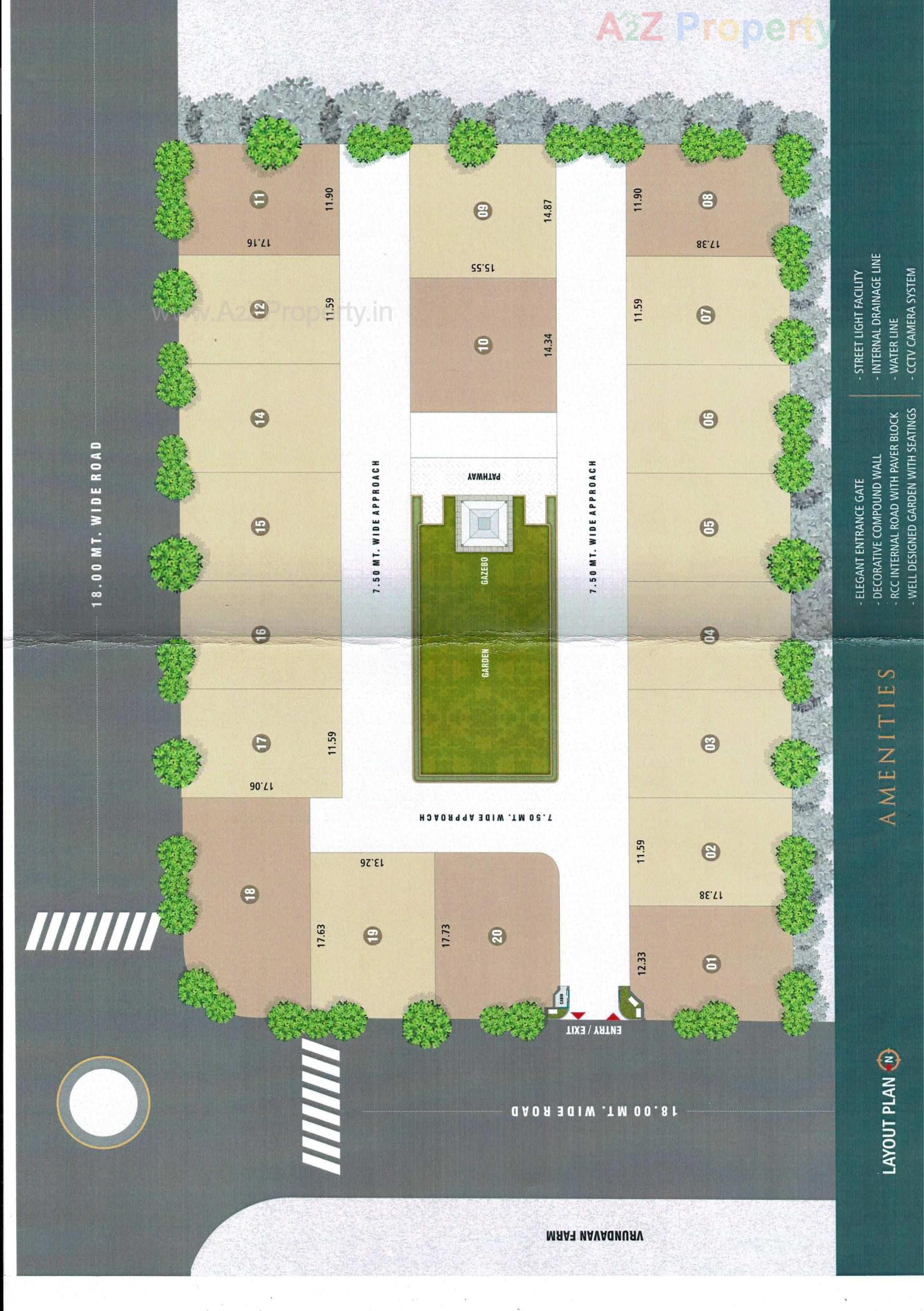 Layout of real estate project Sunday Park located at Katargam, Surat, Gujarat