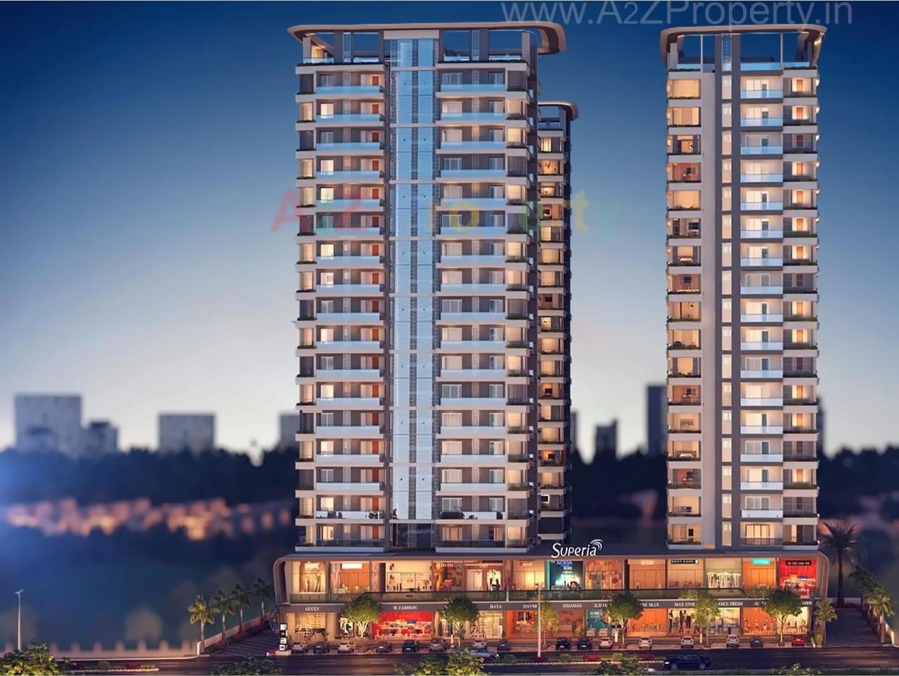 3D Elevation of real estate project Superia located at Althan-south, Surat, Gujarat