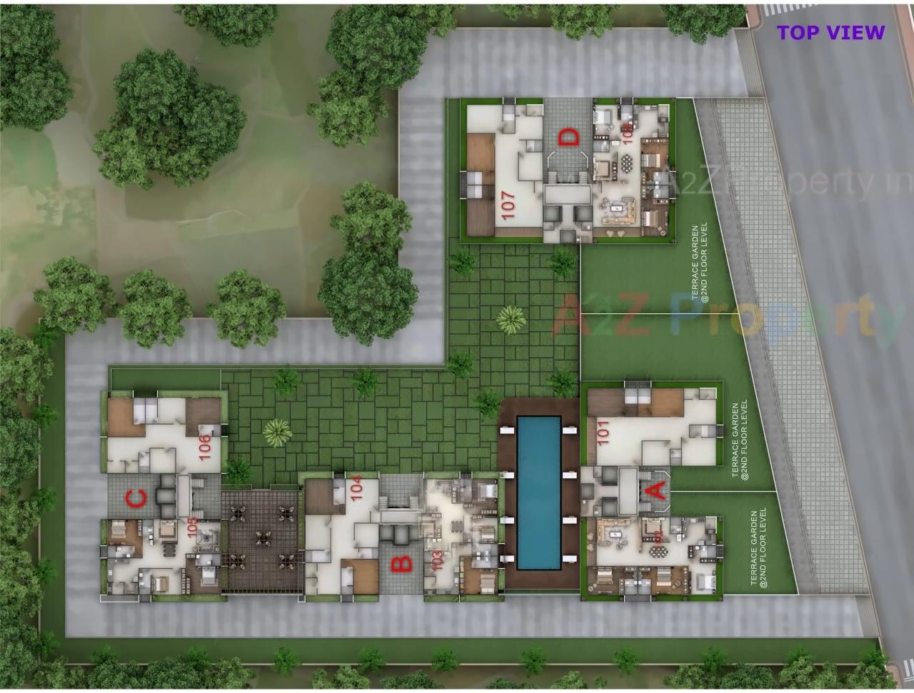 Layout of real estate project Superia located at Althan-south, Surat, Gujarat