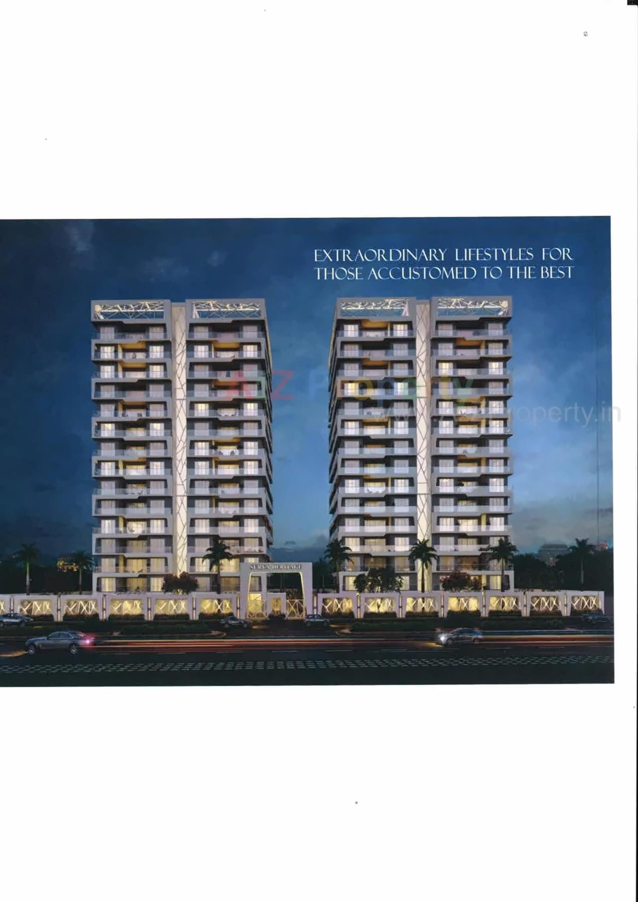 3D Elevation of real estate project Surya Heritage located at Vesu, Surat, Gujarat