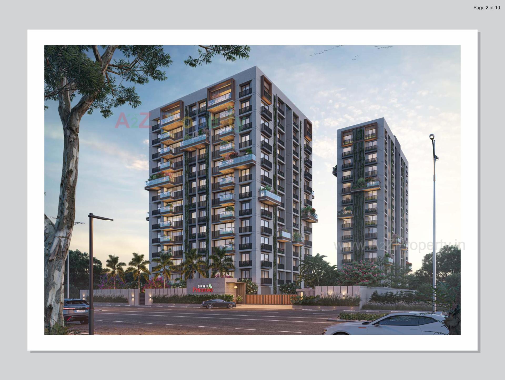 3D Elevation of real estate project Suryam Primrose located at Pal, Surat, Gujarat