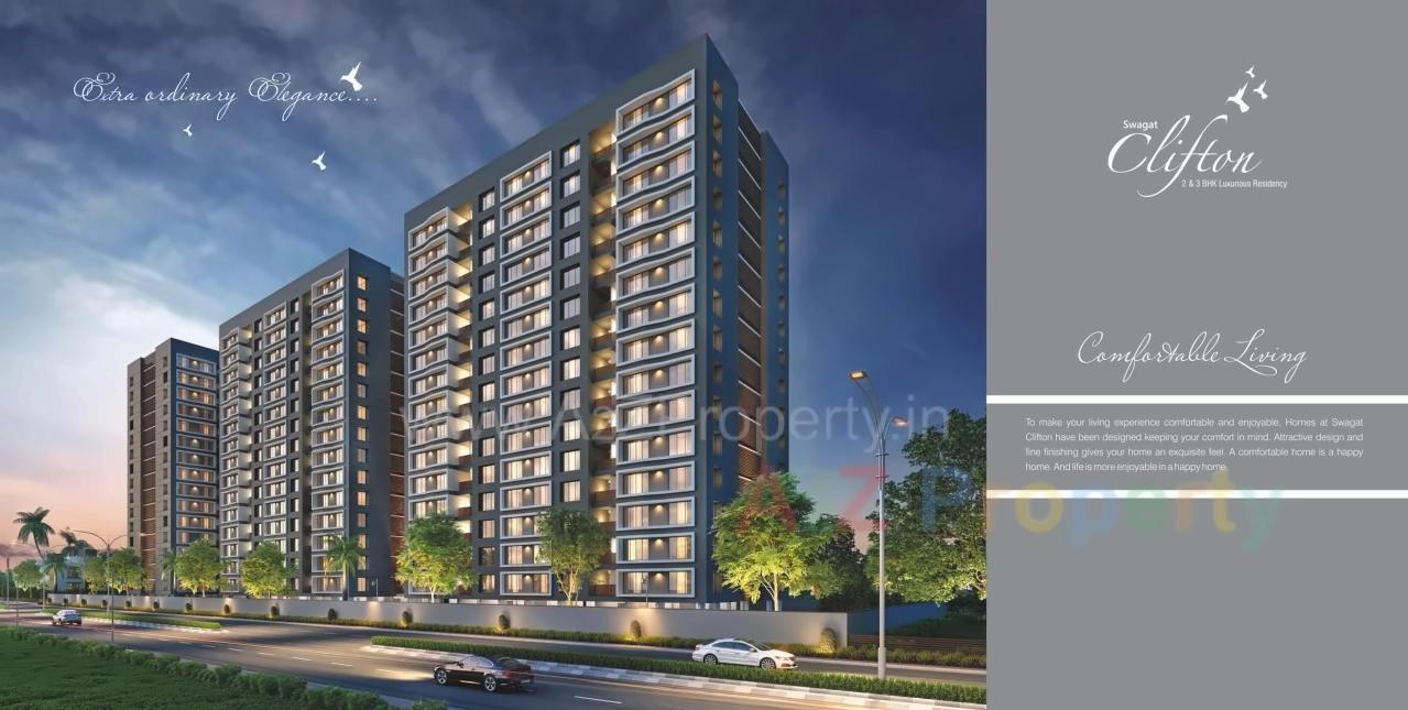 3D Elevation of real estate project Swagat Clifton located at Bhimrad, Surat, Gujarat