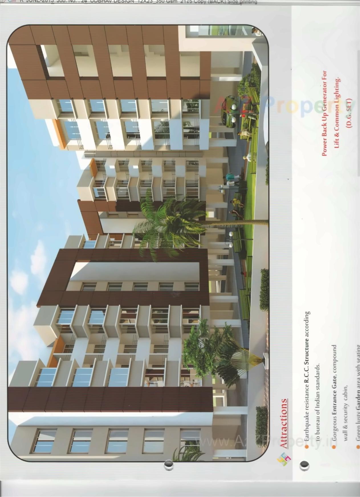 3D Elevation of real estate project Swastik Residency located at Pardi, Surat, Gujarat