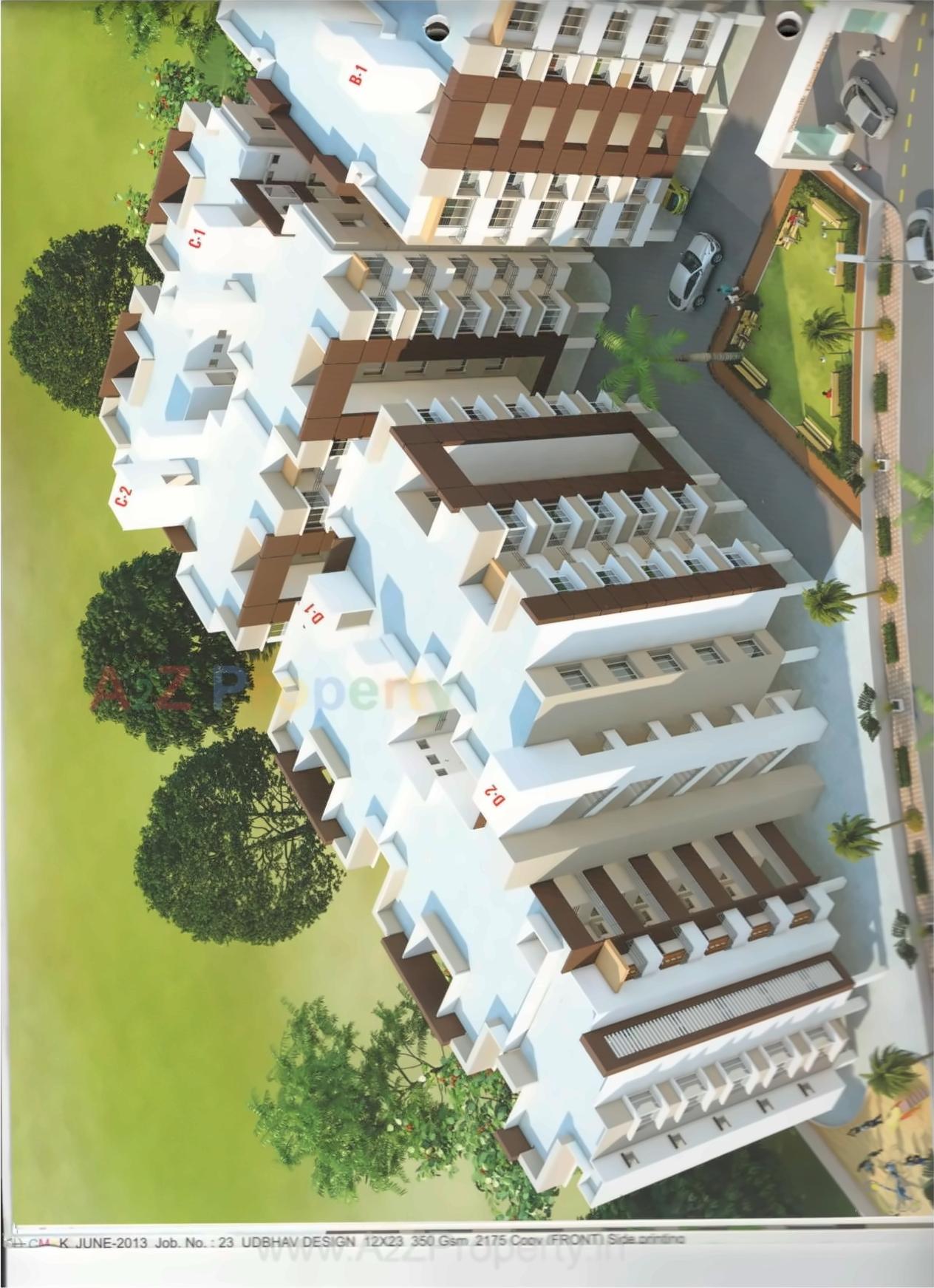 3D Elevation of real estate project Swastik Residency located at Pardi, Surat, Gujarat