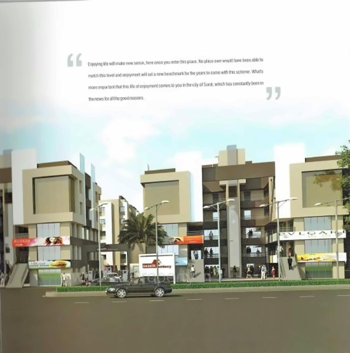 3D Elevation of real estate project Swastik Residency located at Dindoli, Surat, Gujarat