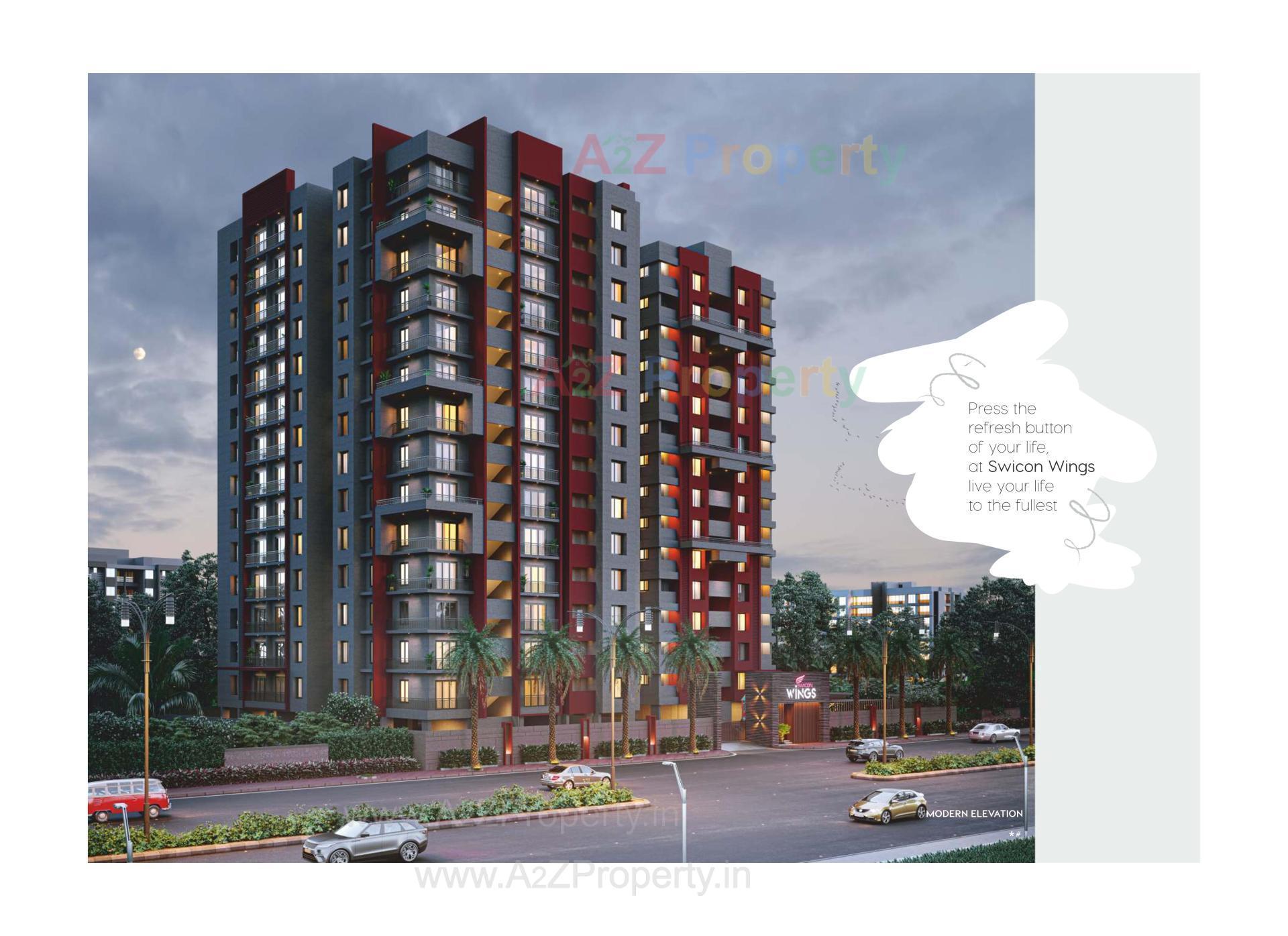 3D Elevation of real estate project Swicons located at Jahangirabad, Surat, Gujarat