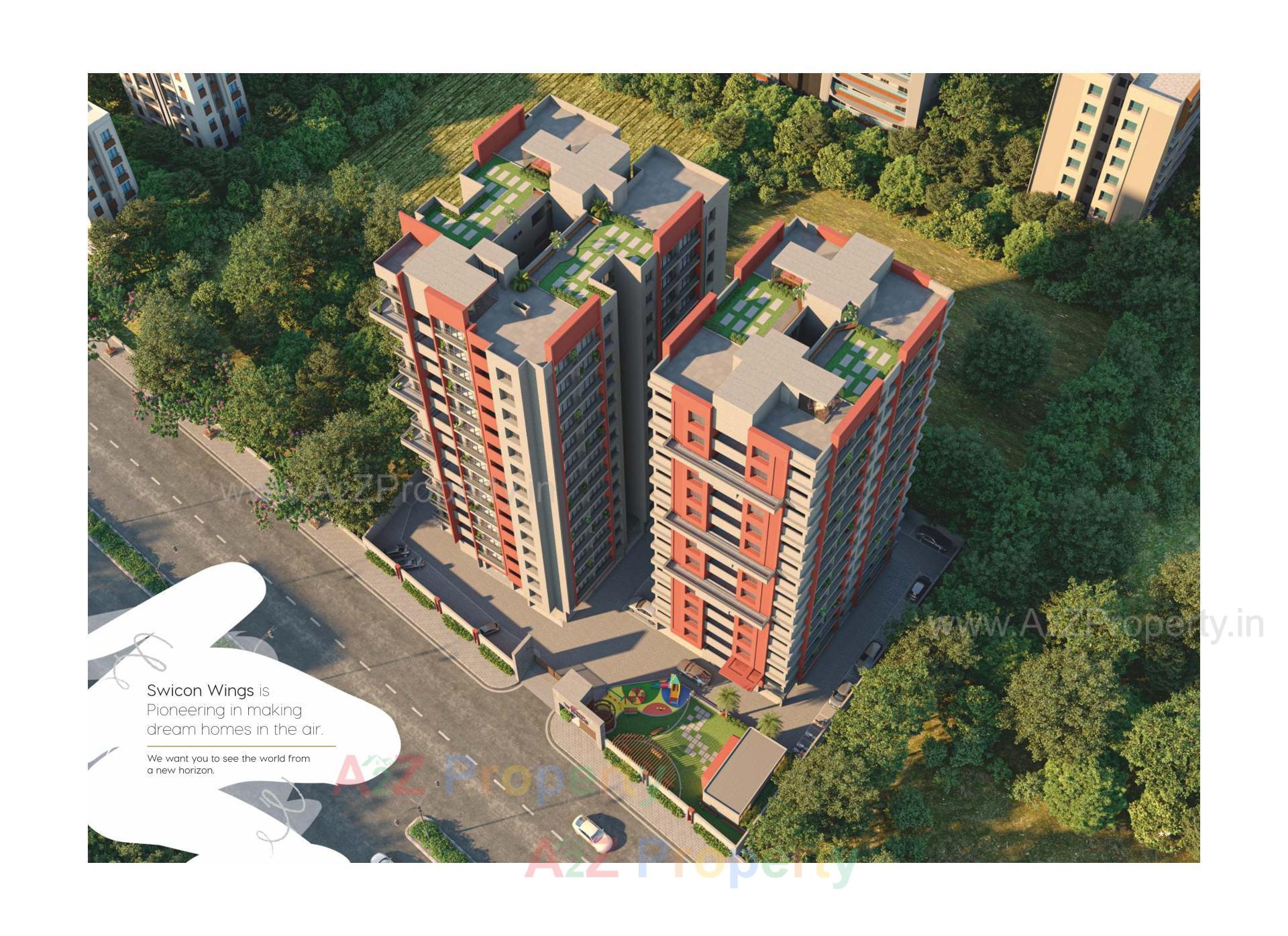 3D Elevation of real estate project Swicons located at Jahangirabad, Surat, Gujarat