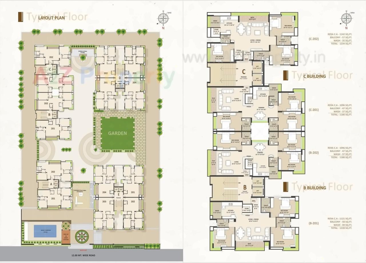 Layout of real estate project Sygnora Sky located at Surat, Surat, Gujarat