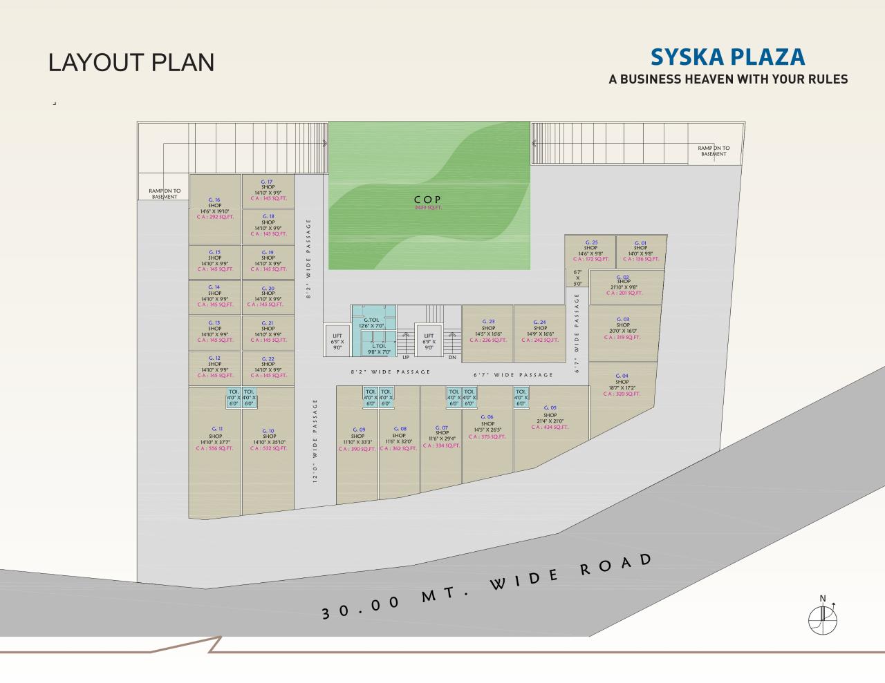 Layout of real estate project Syska Plaza located at Surat, Surat, Gujarat