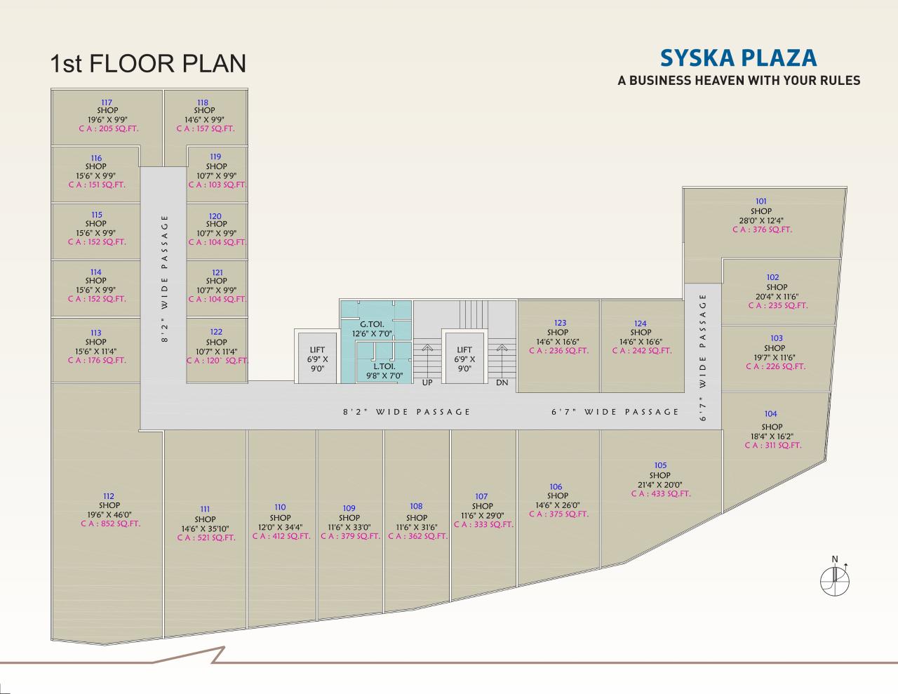 Layout of real estate project Syska Plaza located at Surat, Surat, Gujarat