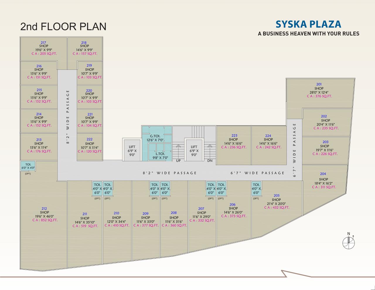 Layout of real estate project Syska Plaza located at Surat, Surat, Gujarat