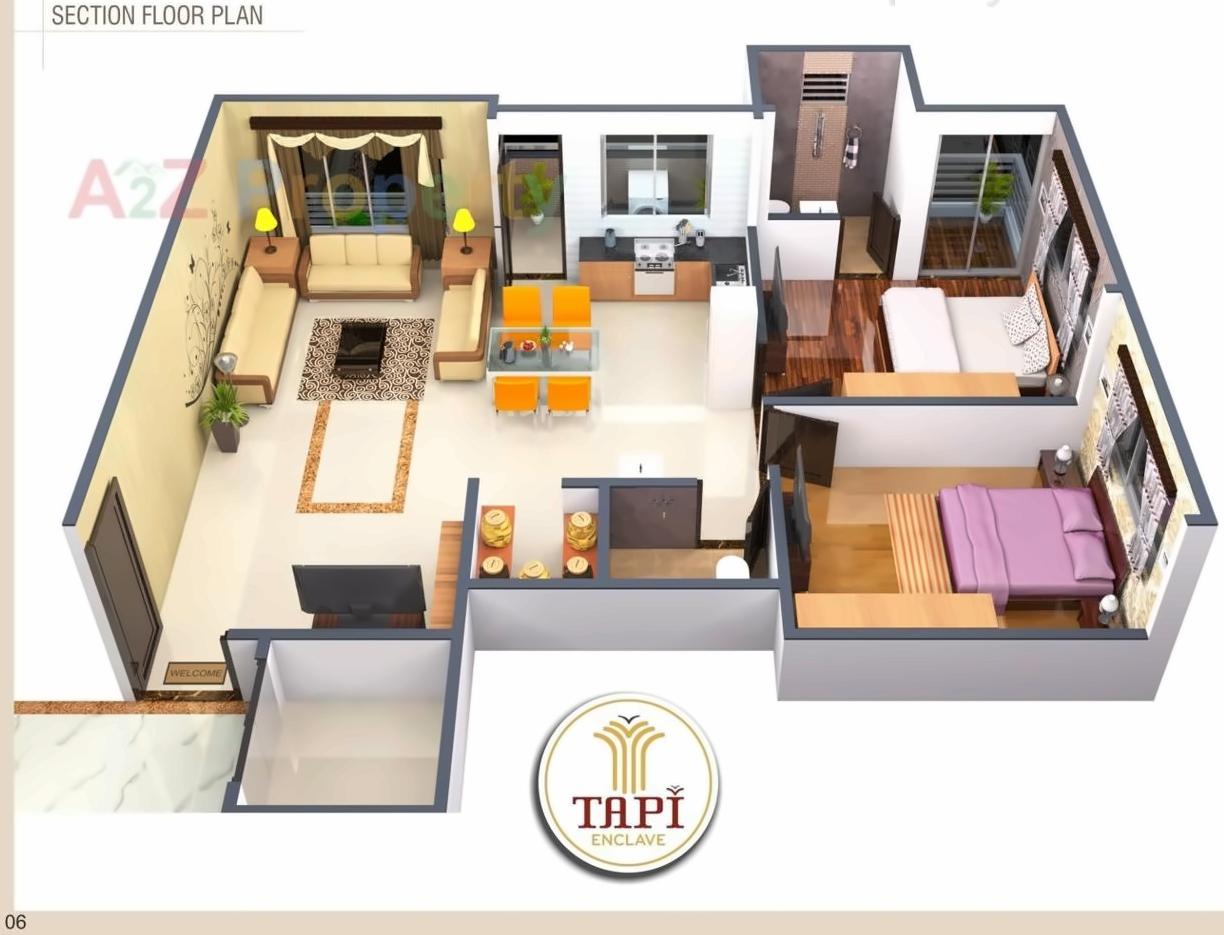 Layout of real estate project Tapi Enclave located at Surat, Surat, Gujarat