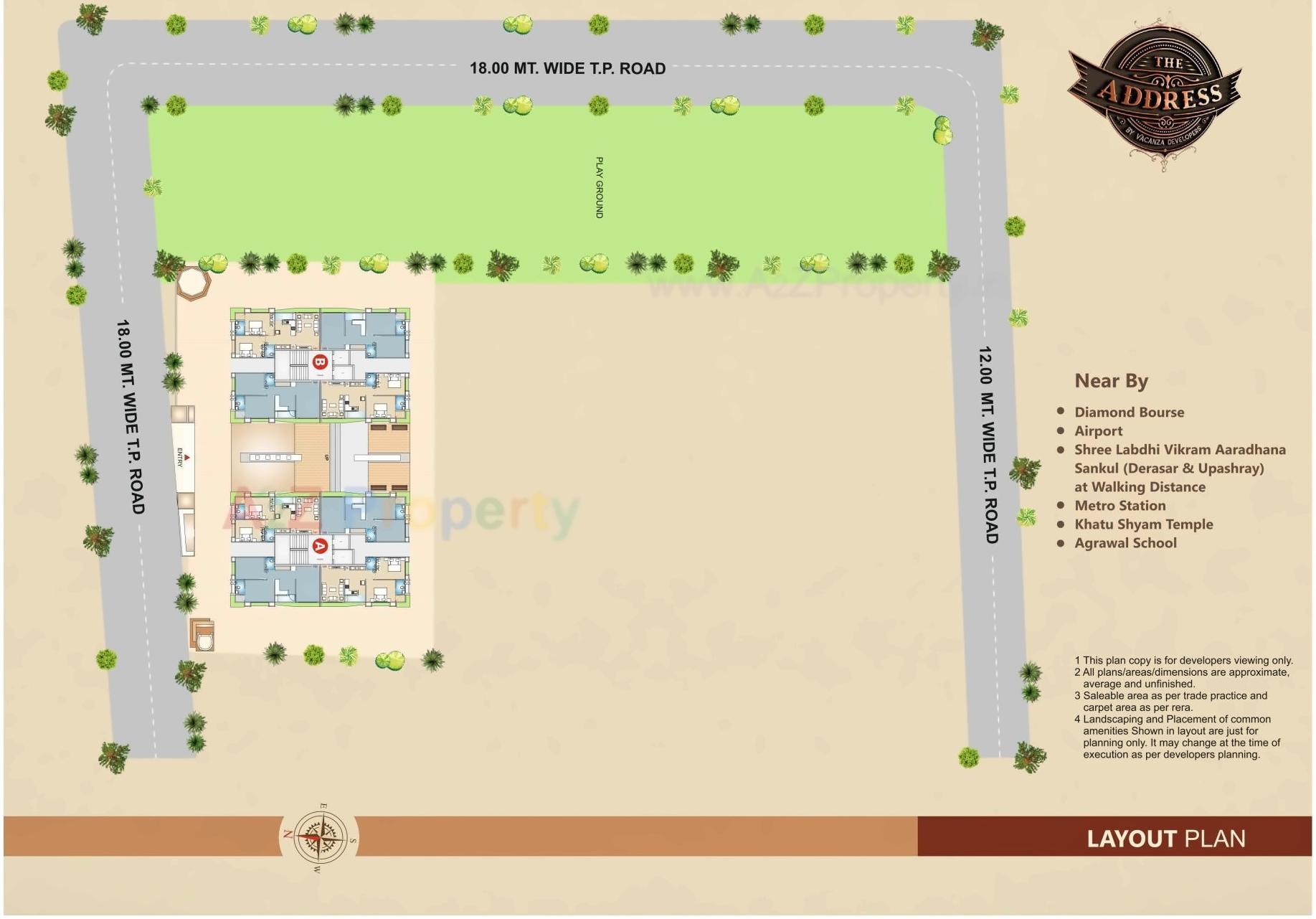 Layout of real estate project The Address located at Surat, Surat, Gujarat