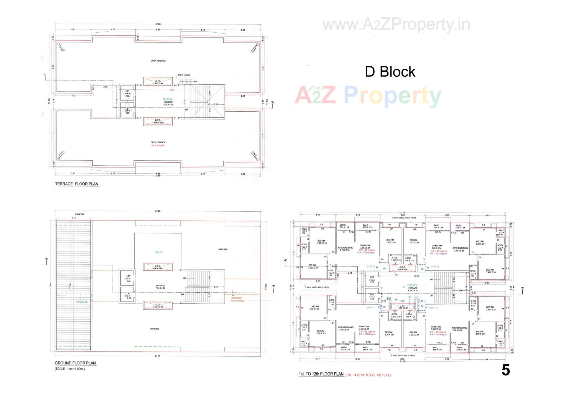 Layout of real estate project The Address located at Vesu, Surat, Gujarat