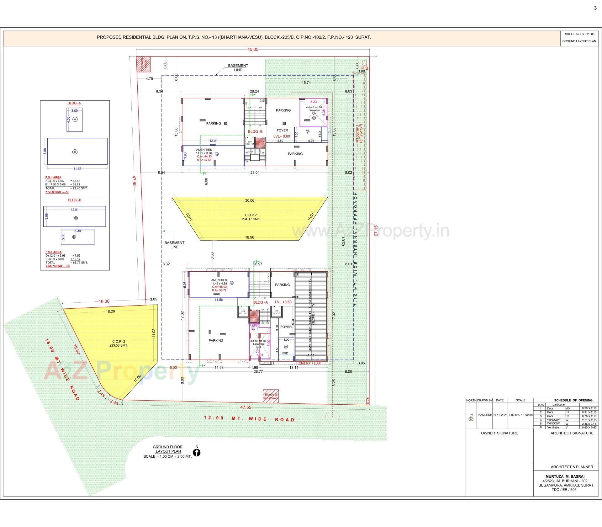 Layout of real estate project The Atmosphere Serene located at Bharthana, Surat, Gujarat
