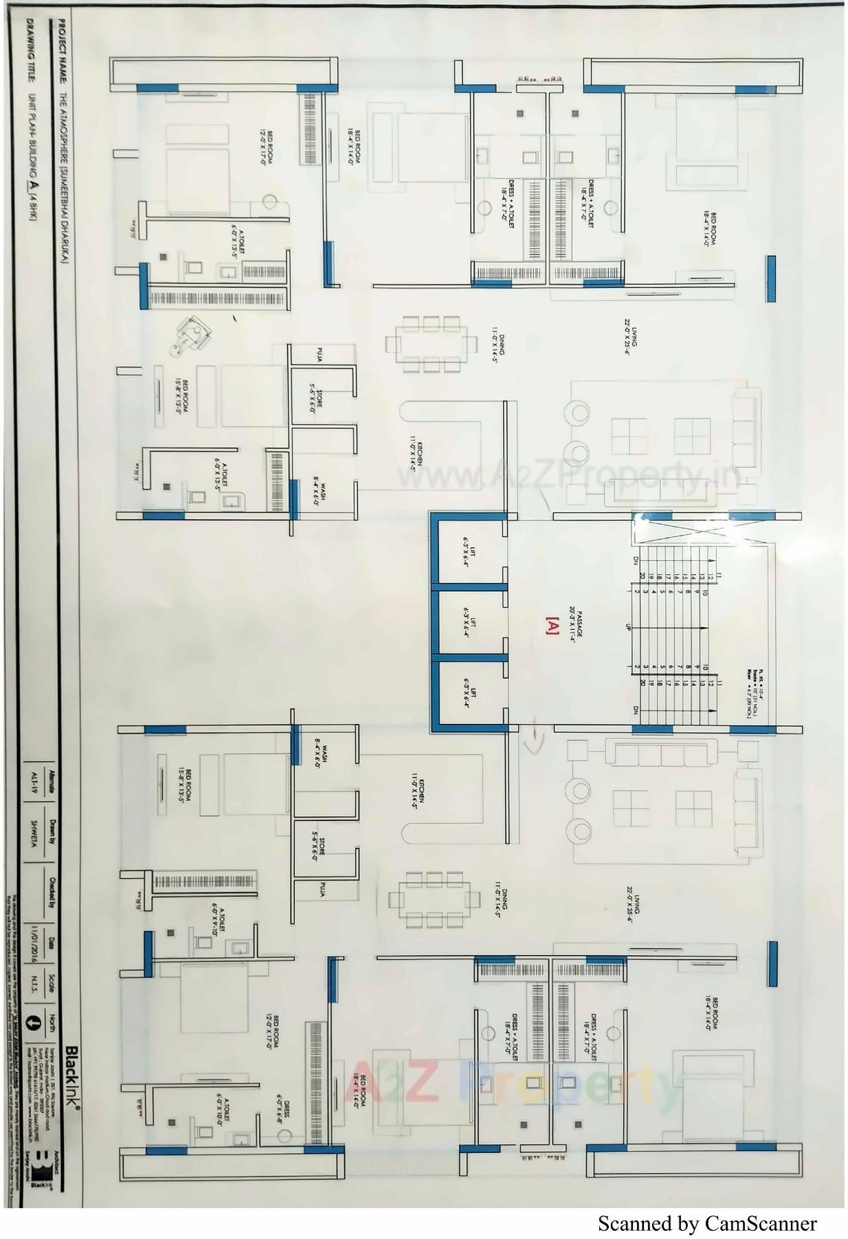 Layout of real estate project The Atmosphere located at Vesu, Surat, Gujarat