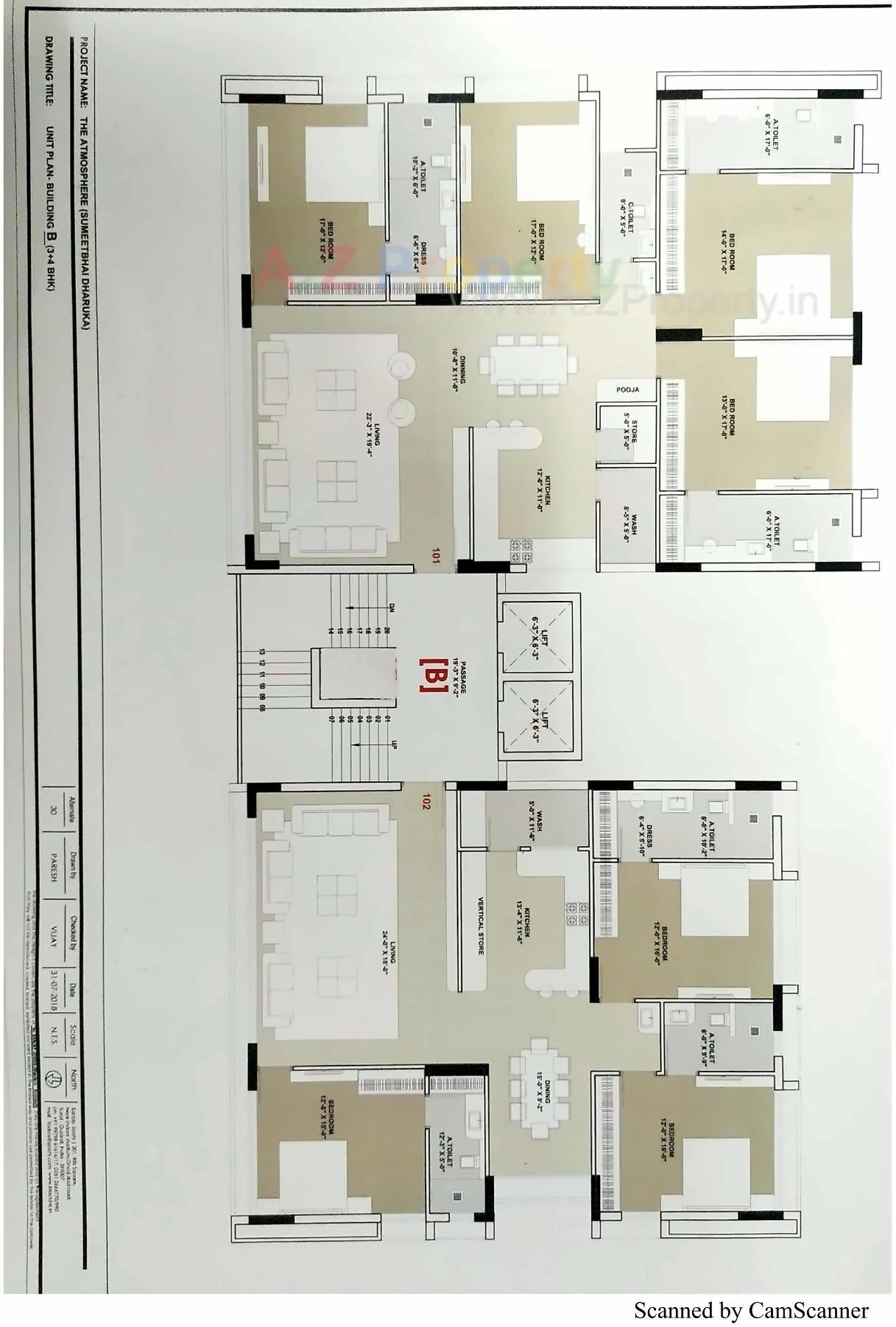 Layout of real estate project The Atmosphere located at Vesu, Surat, Gujarat