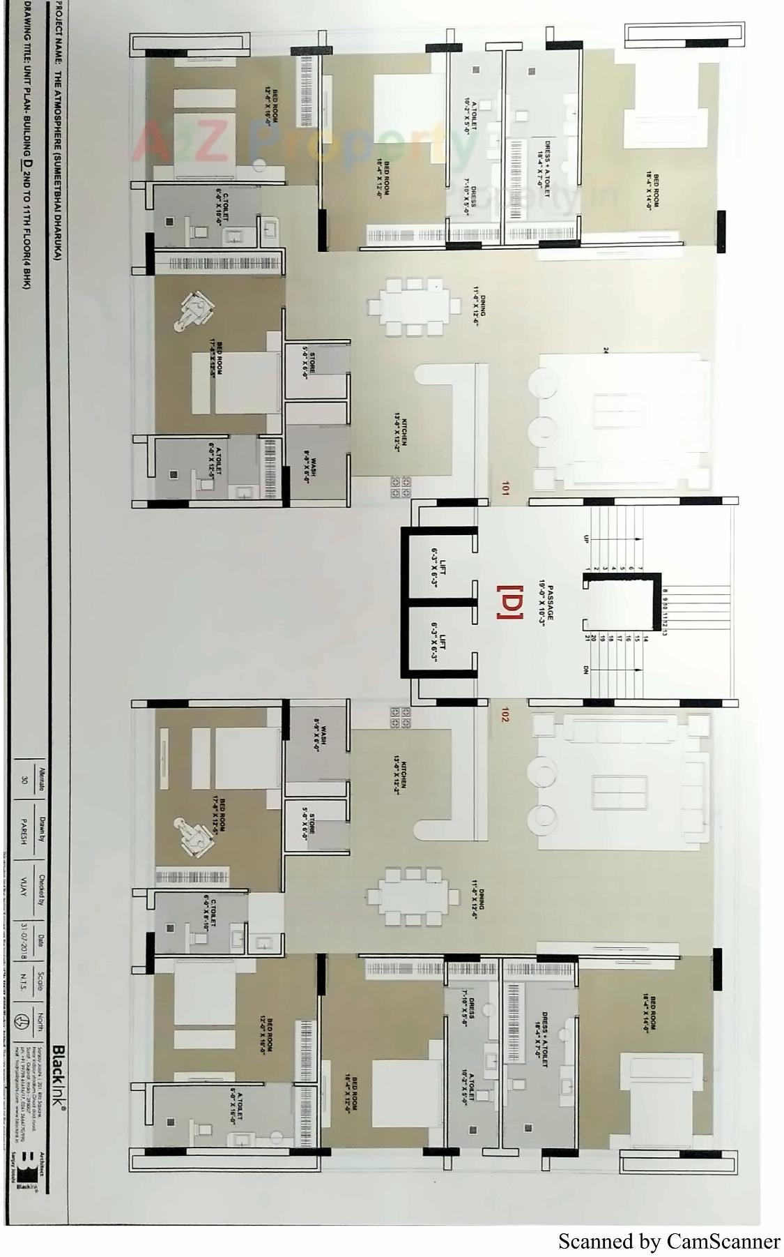 Layout of real estate project The Atmosphere located at Vesu, Surat, Gujarat
