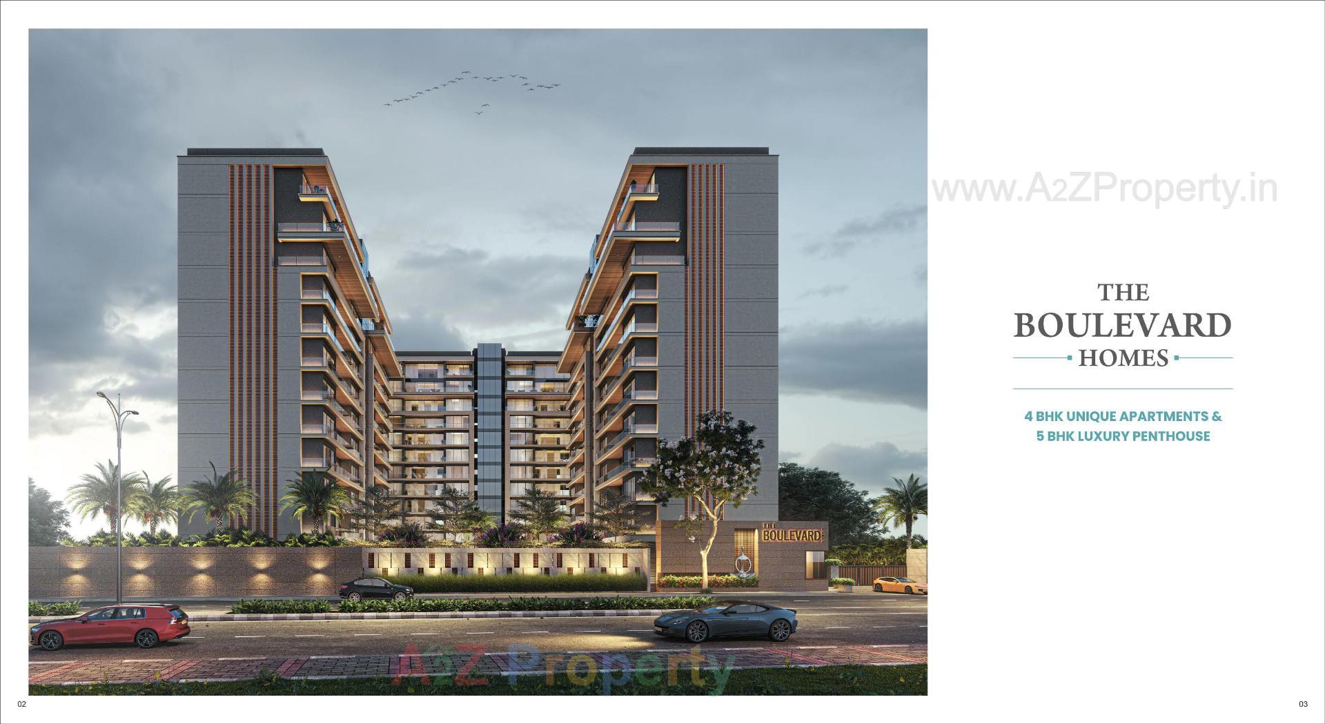 3D Elevation of real estate project The Boulevard Homes located at Dumas, Surat, Gujarat