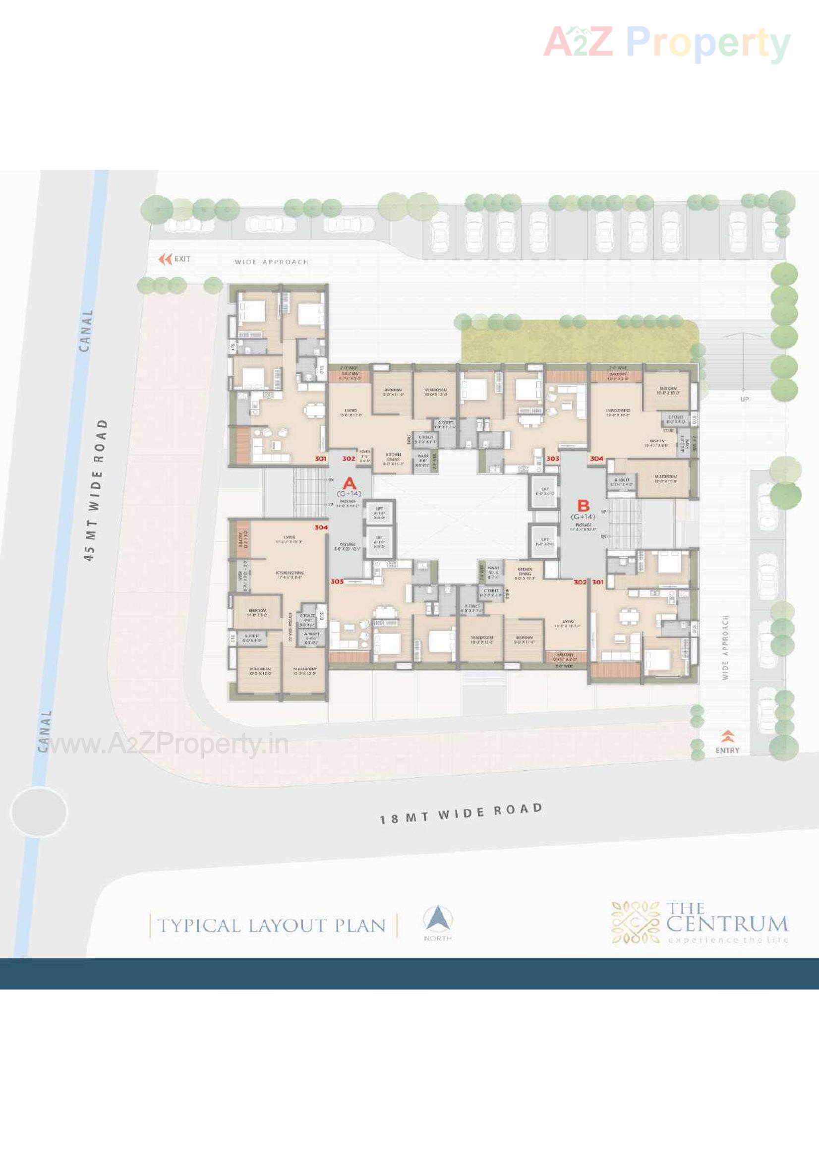 Layout of real estate project The Centrum located at Jahangirabad, Surat, Gujarat